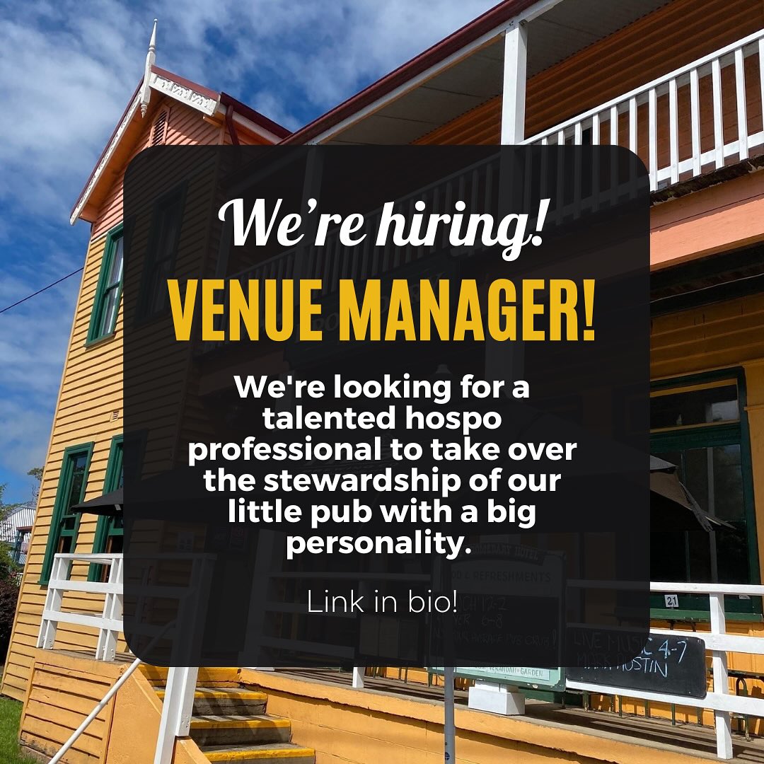 📢 IMPORTANT ANNOUNCEMENT! 📢
We are looking for a new venue manager to take the reins at The Drom. The lovely Bianca is stepping off and we’re looking for someone to take over the running of our iconic pub with restaurant in Central Tilba. This unique venue continues to go from strength to strength and requires a special manager to take it to the next level. If you are a professional who may have what it takes, read more in the link in our bio. We look forward to hearing from you! 📢