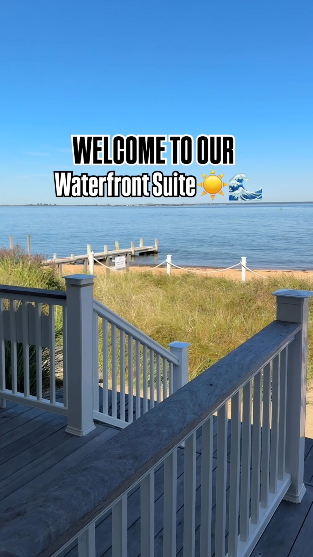 Welcome to our Waterfront Suite 🌊☀️
Our Standard Suites are situated directly on the shore of the Great South Bay offering the best unobstructed views on Fire Island. Accommodating up to four guests, each suite has a king or queen bed, a pull out sofa (queen size bed), a full bathroom, kitchenette, large kitchen table and a private deck overlooking the bay.
Book your stay by calling us or visiting www.FIboatel.com
