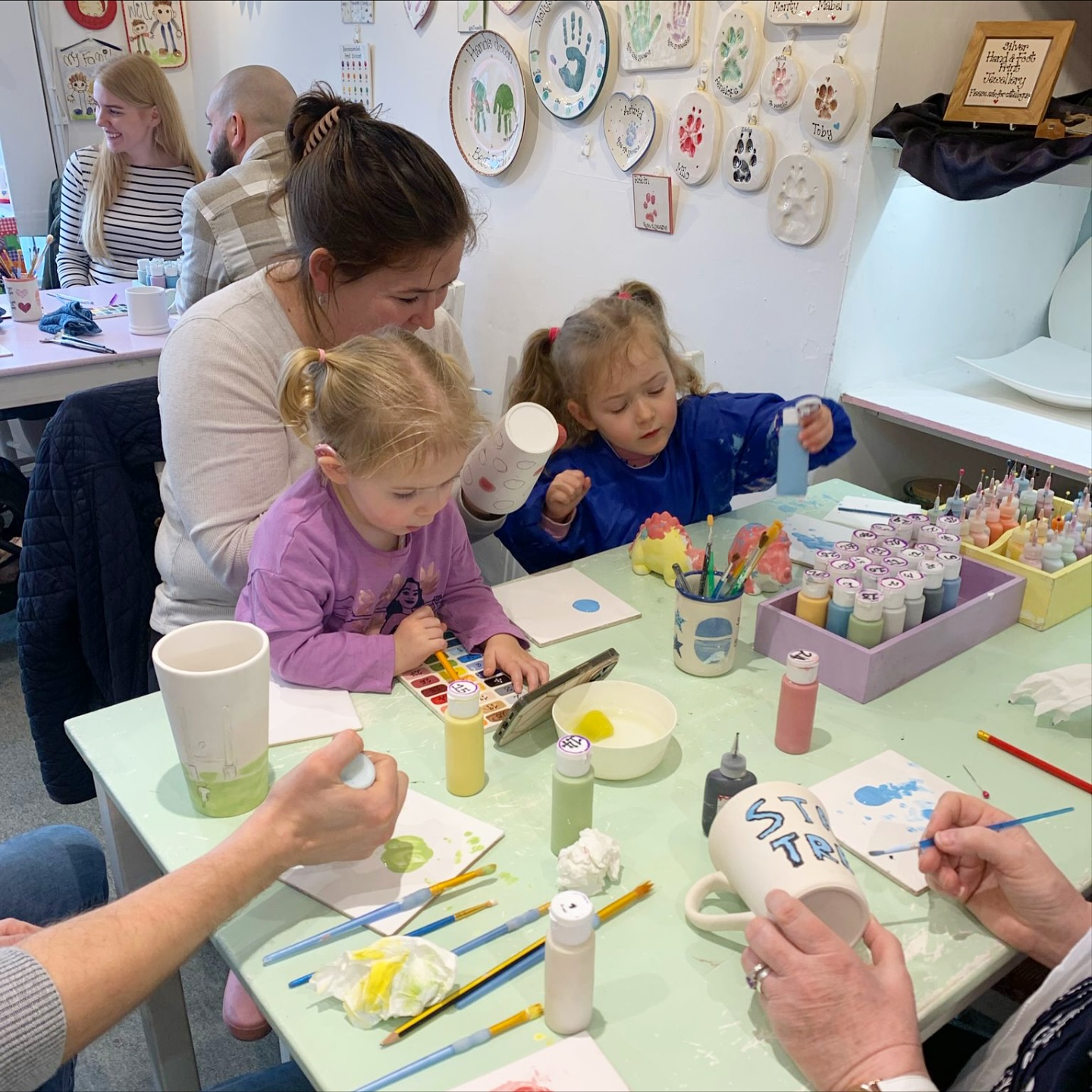 Half term is fast approaching so make sure you book your slot with us in advance to secure your spot! 🎃
All our available times can be viewed on our website, and it is super easy to book your paint your own session online.
If you would like to get precious keepsakes done with your child’s hand and foot (or bum) print, give us a call or drop us an email and we can advice you on our available slots
For all bookings we take a non-refundable £10 studio fee - this is to help cover the cost of glazing, firing and staffing who will be on hand to help the whole time, as well as secure your space