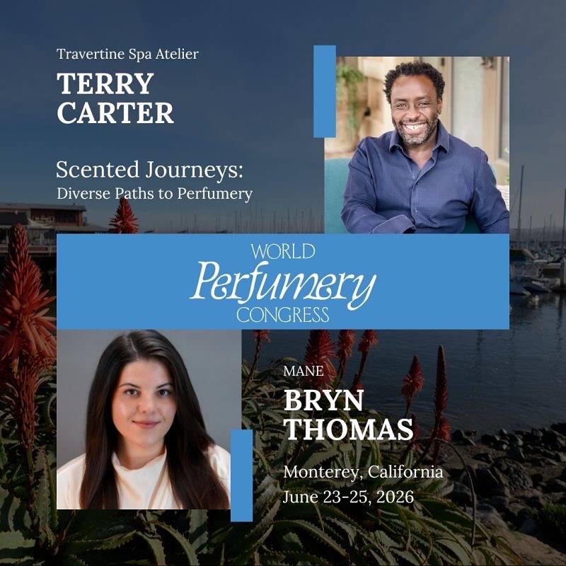 🤔 What does it take to become a perfumer?
During WPC 2026’s conference session, In Scented Journeys: Diverse Paths to Perfumery, three accomplished perfumers from distinctly different training backgrounds share their unique professional journeys for instance legal scholar turned chief perfumer and brand founder Terry Carter (Travertine Atelier) and a studied chemist, Bryn Thomas Alaniz (junior perfumer at MANE) first explored an internship in the music industry and a role at The Coca-Cola Company among other pit stops.
This panel, moderated by Perfume Product and Brand Development Advisor/Artistic Perfumery Industry Writer for Essencional, Karen Marin, will delve into how their diverse beginnings influence their creative processes, their olfactive signatures, and their sources of inspiration. Join us for a candid and insightful conversation that celebrates the many roads that lead to a life in scent.
#WorldPerfumeryCongress #WPC2026 #MeetMeinMonterey #PerfumerStories #Perfumer #CareerJourney