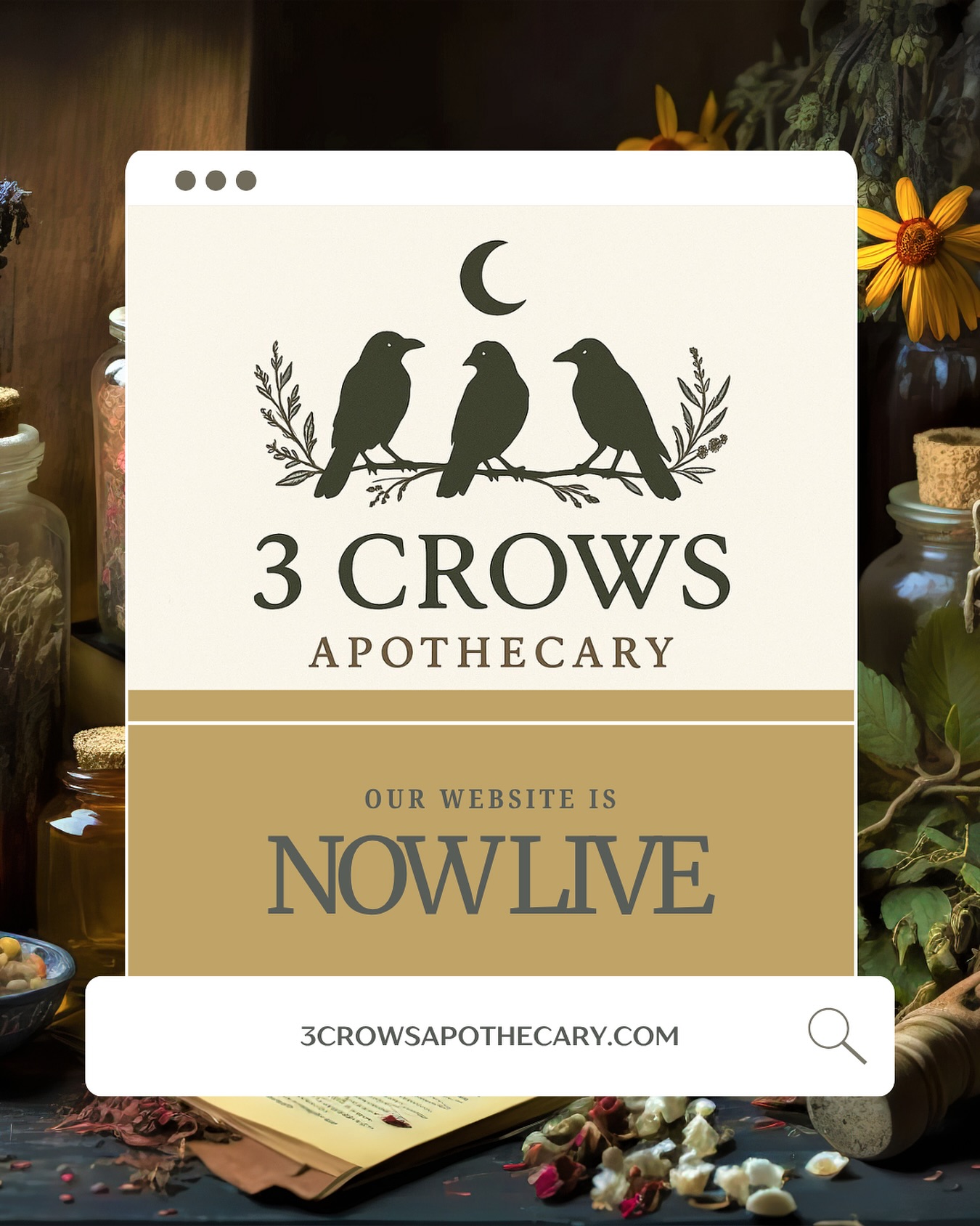 🖤 The wait is over — our website is now live!
Explore 3 Crows Apothecary and discover a space where herbal wisdom and holistic healing meet.
More offerings and magic are on the way, so stay close — this is only the beginning. 🌿✨
www.3crowsapothecary.com
#3crowsapothecary
#plantmedicine
#herbalhealing
#naturalremedies
#holisticwellness
#herbalistsofinstagram
#earthwisdom
#modernapothecary
#greenwitch
#natureheals
#herbalmedicine
#wellnessfromnature
#botanicalbeauty
#earthbasedliving
#holistichealth
#mindfulhealing
#healingwithherbs
#apothecarylifestyle
#herbalwisdom
#slowandnatural