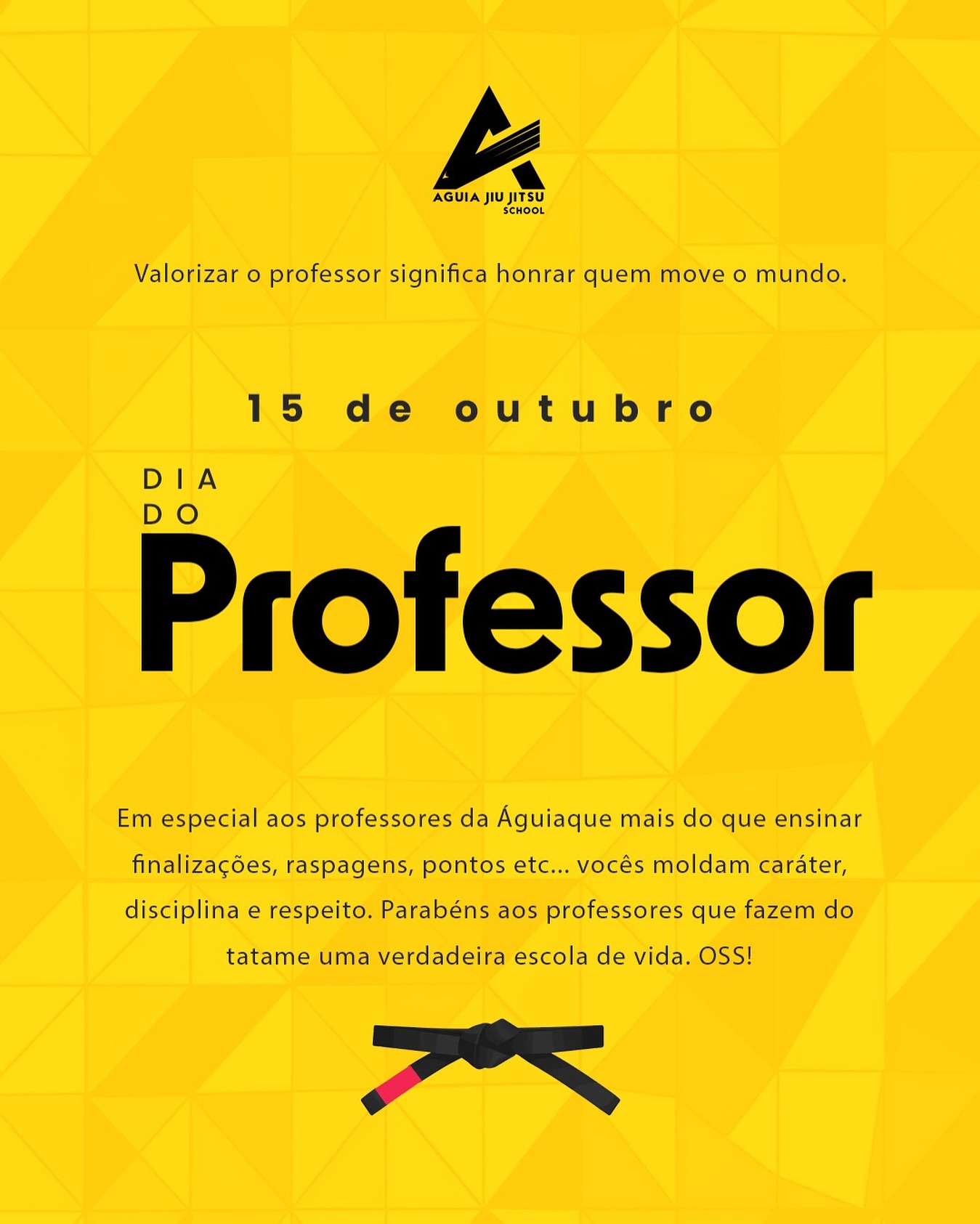 Hoje homenageamos aqueles que moldam caráter, disciplina e respeito em cada treino.
Parabéns aos professores da Águia Jiu Jitsu School, verdadeiros mestres dentro e fora do tatame! 🥋🔥
OSS!
#DiaDoProfessor #AguiaJiuJitsuSchool #JiuJitsu #Oss #ArteSuave #RespeitoEDisciplina #ProfessorDeJiuJitsu #BJJLife #TatameÉVida #JiuJitsuLifestyle #EquipeAguia #JiuJitsuParaTodos #HonorAndRespect