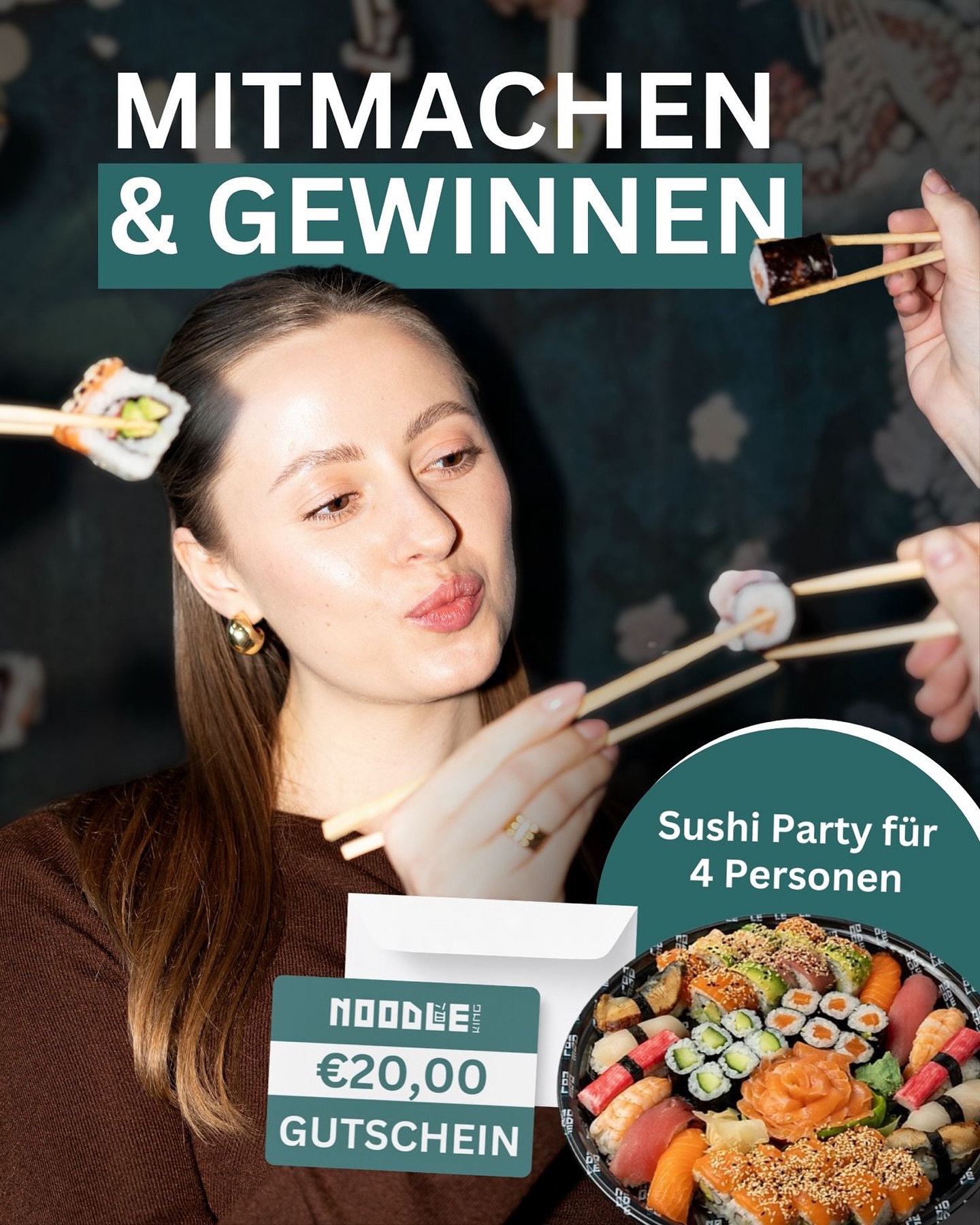 🍣✨ GEWINNSPIEL ALERT ✨🍣
Lust auf eine Sushi-Party mit deinen Liebsten? 😍 Dann mach jetzt mit und sichere dir die Chance auf:
👉 Sushi Party für 4 Personen
👉 + 20 € Gutschein von Noodle King
So einfach geht’s:
1️⃣ Folge @noodleking_at
2️⃣ Like diesen Beitrag
3️⃣ Markiere deine 3 Sushi-Buddies in den Kommentaren 🥢
🔁 EXTRA LOS: Teile diesen Beitrag in deiner Story und markiere uns!
⏳ Teilnahmeschluss: Fr., 24.10.2025
📩 Die Gewinner:innen werden per Direktnachricht kontaktiert – also haltet die Augen offen!
Hinweis: Dieses Gewinnspiel steht in keinerlei Verbindung zu Meta und wird weder von Meta unterstützt noch gesponsert. Veranstalter ist ausschließlich Noodle King Österreich.
Eine Barauszahlung des Gewinns ist nicht möglich. Mit der Teilnahme am Gewinnspiel akzeptierst du unsere Teilnahmebedingungen*. Der Rechtsweg ist ausgeschlossen.