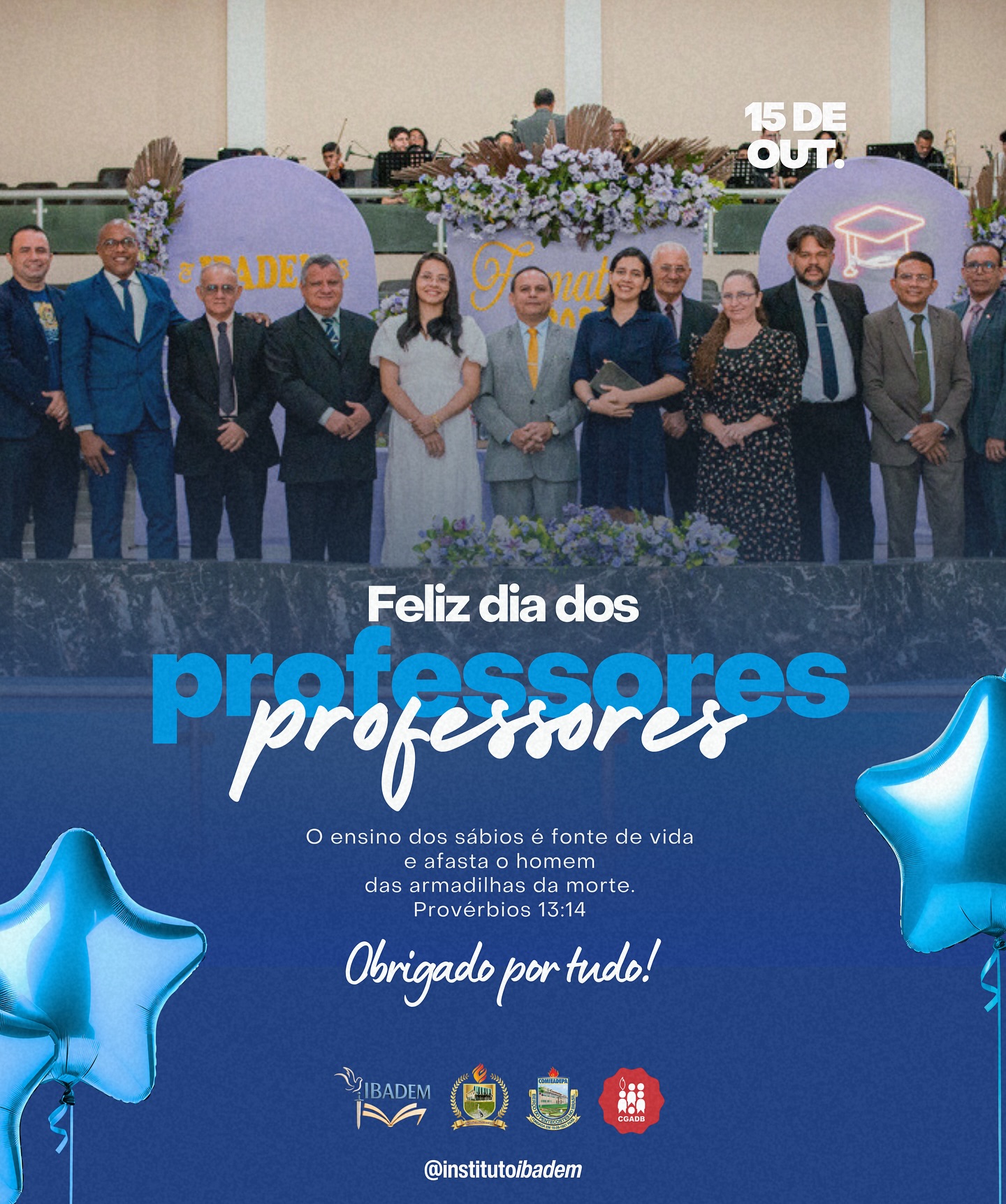 Hoje celebramos aqueles que aceitaram o chamado de ensinar — não apenas com palavras, mas com exemplo, dedicação e amor pela Palavra de Deus.
No IBADEM, temos a honra de caminhar ao lado de mestres que não apenas transmitem conhecimento, mas também inspiram transformação. Eles nos desafiam a pensar, orar, servir e viver com propósito.
A vocês, professores, nossa profunda gratidão! Obrigado por cada aula preparada com carinho, cada conselho dado com paciência e cada semente plantada nos nossos corações. Vocês são verdadeiros instrumentos de Deus na formação de obreiros e servos para o Reino. ❤️
Parabéns, professores! Que o Senhor renove suas forças e continue usando suas vidas para edificar muitas outras!
⸻
E pra você que deseja aprender com mestres comprometidos com a Palavra e com a prática ministerial, venha estudar conosco! As inscrições para novas turmas estão abertas — envie uma mensagem e saiba mais!