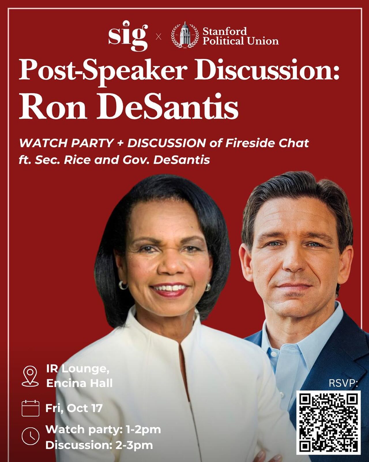 Join SPU and SIG this Friday, October 17th at 1pm in the IR lounge for a watch party, followed by a discussion at 2pm.
We will unpack the conversation and discuss broader trends within the Republican Party.
RSVP link in bio.