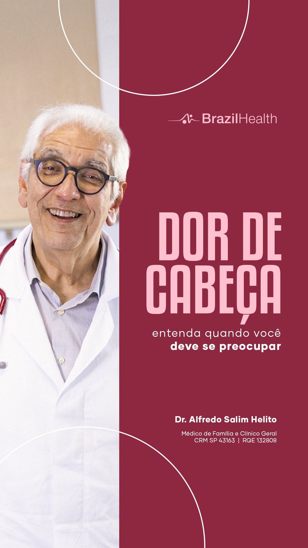 Dor de cabeça de novo? Se a sua primeira reação é sempre buscar um analgésico, este vídeo é um alerta importante para você.
Neste vídeo, o Dr. Alfredo Salim explica por que sentir dor com frequência nunca é normal e alerta sobre o perigo de apenas mascarar o sintoma em vez de investigar sua verdadeira causa.
Assista até o final para entender a importância de descobrir a origem da sua cefaleia antes de tomar qualquer medicamento por conta própria.
Dr. Alfredo Salim
Clínica Médica
CRM SP 43163 | RQE 132808
#DorDeCabeça #Cefaleia #Enxaqueca #Saude #BemEstar #DicasDeSaude #DrAlfredoSalim