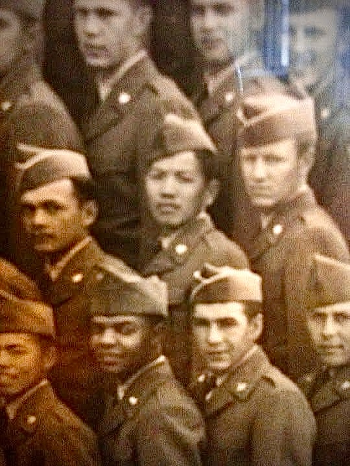 My dad and the boys of Bravo Company wearing their ANTIFA uniforms in 1952.