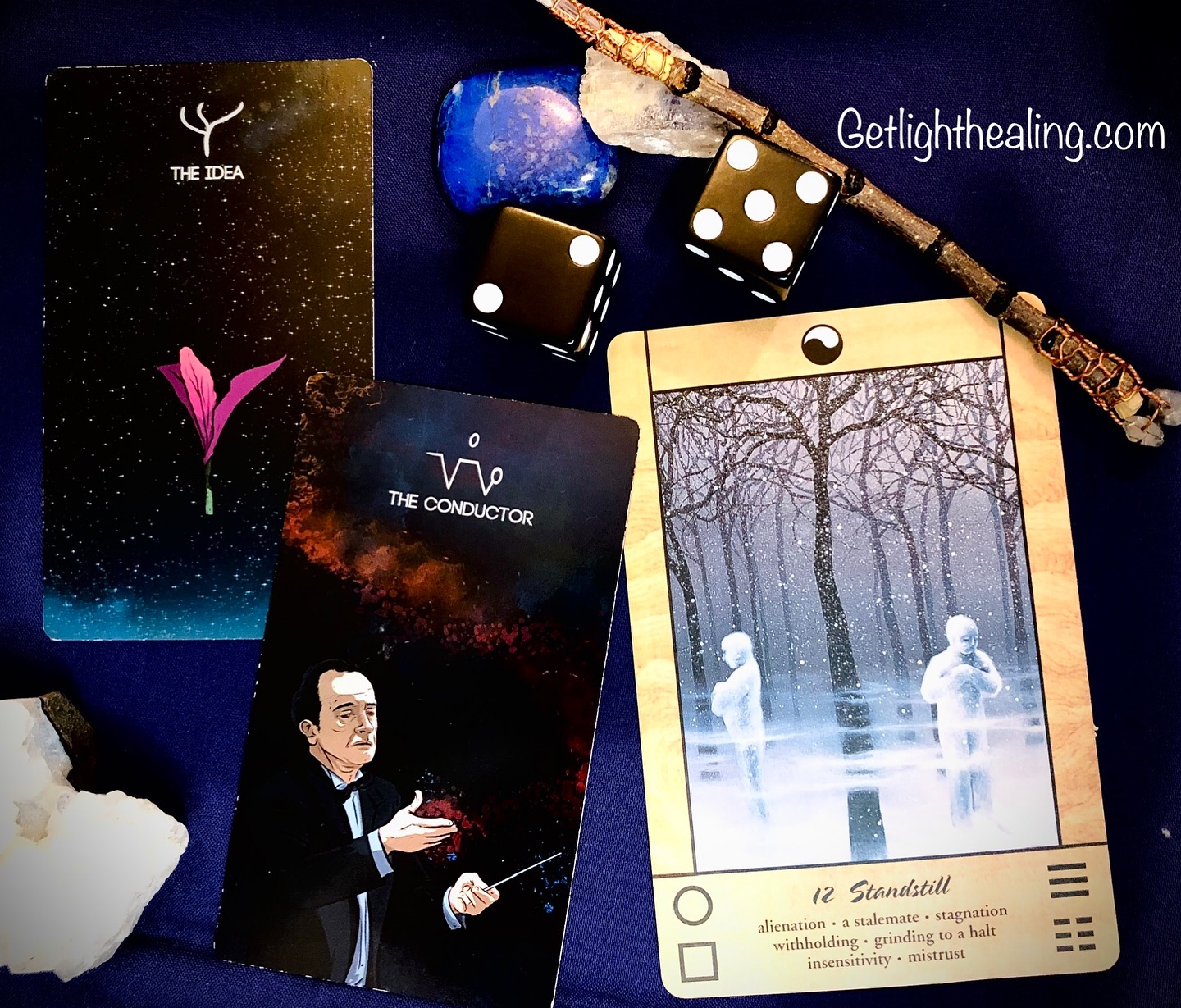 Guidance for November 16, 2025:
“The Self-Directed Thaw Out”
The dice (5+2) signal a necessary change to get what you wish—but you’re paralyzed. Inner doubt, disconnection, and mistrust have frozen you in place, unable to advance. The Idea hints there are many thoughts buzzing in your head trying to get your attention, creating an inner conflict. They urge to get something realized before time runs out or opportunities move onto someone else. And yet, a weakened Conductor signifies your creative energies are not flowing the way they should. Little gets accomplished. Struggling to move from the inside out the world passes you by, as you’re trapped in apathy and lack of enthusiasm for your own life. “The Standstill” invites you to address why this is so. Staying frozen in place will not gain competence, wins or honor but it offers something else: an opportunity to examine what’s causing your collapse. Why have confidence, clarity, and motivation abandoned you? Very little can be gained externally until you address this internal lack of initiative. And yet, there’s a lot you may learn about yourself as you struggle with this hardship. This may take a little while to decipher with meditation & honest self-examination. Withdraw to quiet the chaos in your head so you may remember the truths of your talents and not the cowardly lies your mind whispers. Nurture your inner strength & rebuild bravery so you can take the lead in your own life. Once you’ve reclaimed your bravery and silenced the doubt, take control and play out your life the way it’s meant to be lived- recapturing the reigns instead of being dragged along.
Dice: 5 + 2: A necessary change to get what you wish.
Excess: The Idea
Deficiency: Conductor
Key to Balance: Standstill 12