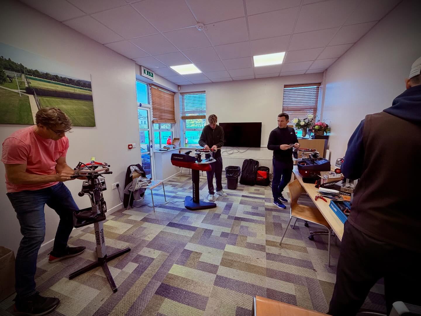 Great couple of days @eastglos teaching new Stringers (some with their own machines) best practice as well as seasoned Stringers some new tips and methods. Great engagement from everybody on the course, all keen to learn more and develop their skills. Thanks to @eastglos for having us and already looking forward to the next one 👍💪 @grsainternational #teaching #stringing #racketspec #newskills #custom #grsainternational #courses #technician #eastglos #gloucester