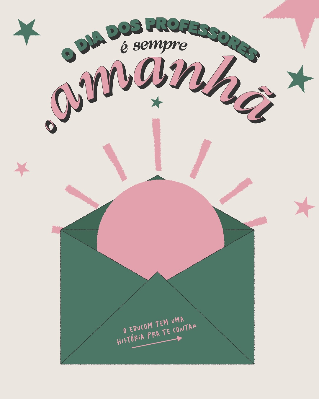 O dia dos professores é sempre o amanhã 🩷💚
O Educom.UFU acredita que professoras e professores vivem diariamente a transformação, e marcam profundamente os(as) estudantes.
Para os que preparam o amanhã: feliz todos os dias!
15 de outubro - Dia dos Professores.
#professores #educom #ufu #sósefazjunto