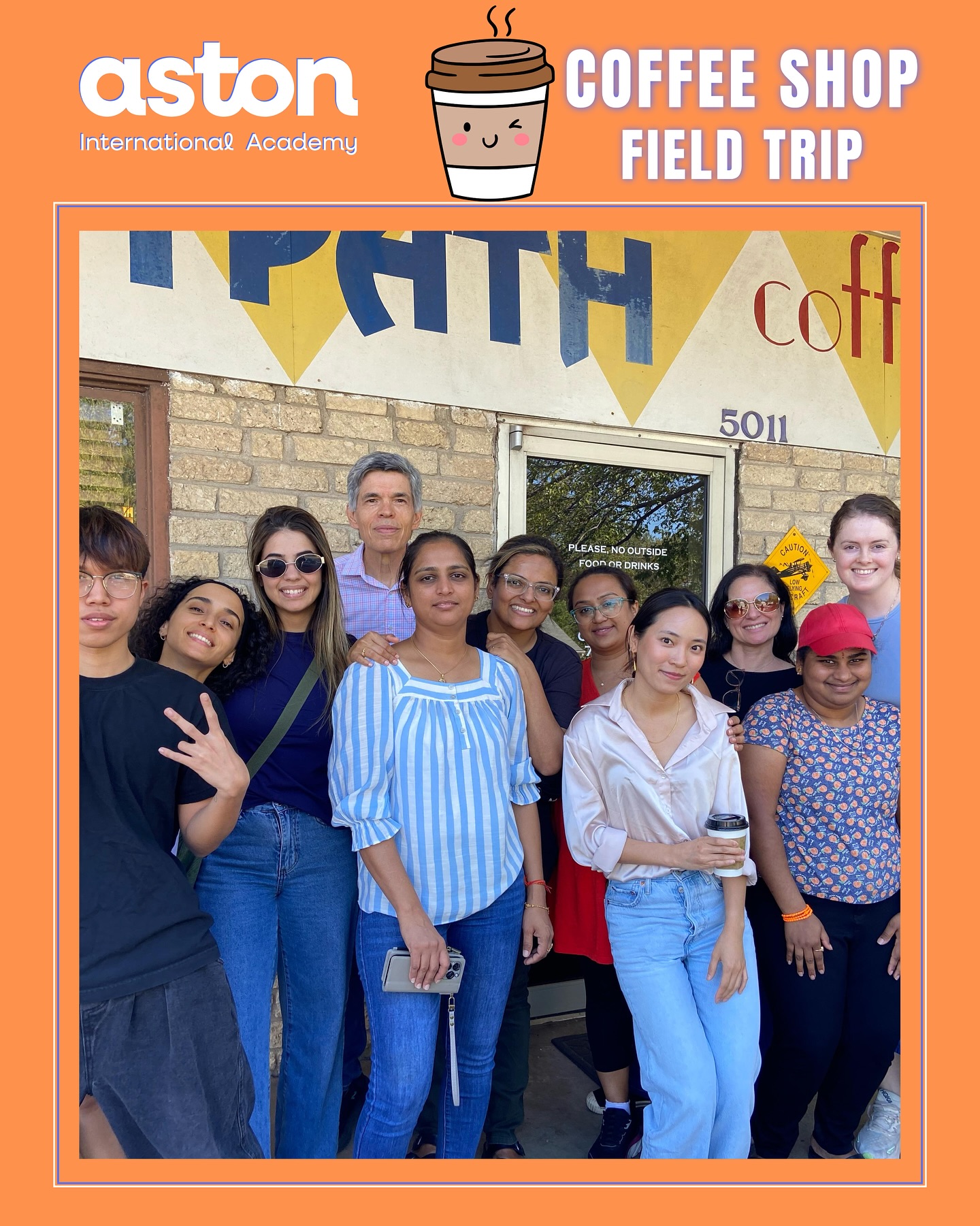 Our students went on a fun field trip to a local coffee shop where they got to choose their favorite drinks and enjoy a real-life English lesson immersed in Austinโs everyday vibe! ๐บ๐ธโจ
๐ถ @fesmania โ๏ธ
#LearnEnglish #AustinLife #AstonInternationalAcademy #FieldTrip #CoffeeTime
