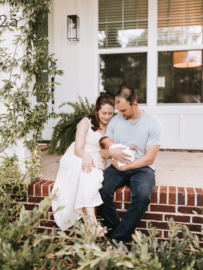 While I have done lots of outdoor family sessions this season, I have done some lovely newborn sessions too that I haven’t shared. I love stepping out on the front porch to grab photos with babies. It always seems to calm them down! This porch was giving me all of the Charleston vibes.
I am all booked up for 2025 newborn sessions and my books for 2026 are open. If you are expecting in the new year now is the time to grab your session!