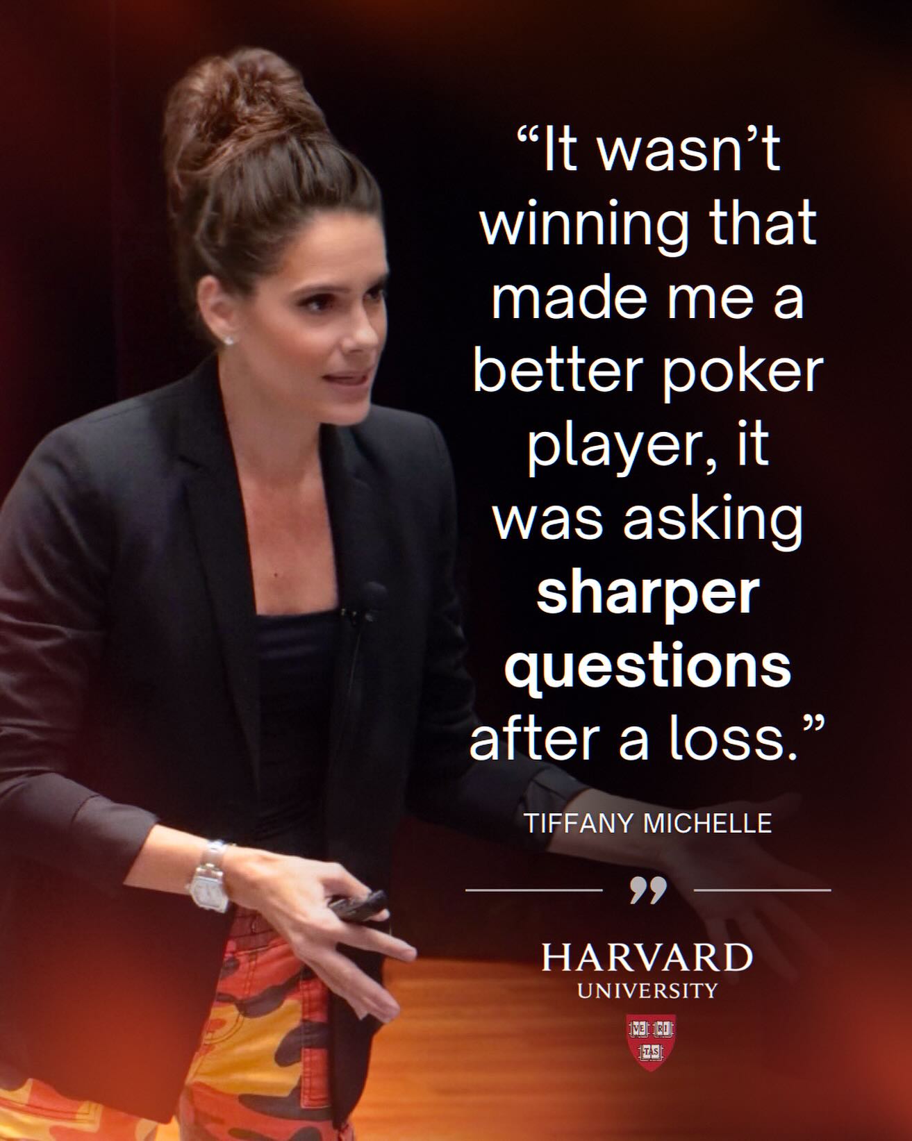 Something the game of POKER has taught me that I wish I’d known in college 🎓 and what I spoke about at Harvard University this week:
You can do everything right — make the RIGHT read, the mathematically CORRECT play, the SMART decision — and still LOSE.
Ask yourself: What kind of loser are you willing to be?
Life will deal you plenty of blows. Plans fall apart. Deals fall through. People walk away. You can’t possibly prepare for every failure, heartbreak, or disappointment.
My mindset used to be reactive:
“This isn’t fair. Why is this happening to me?!” I looked for where I could place the blame.
But after twenty messy, unpredictable years at the poker table, I’ve learned to become PROACTIVE when facing an “unfair” or negative outcome.
Now I step back and ask:
•What led to this result?
•What flaw was in MY process?
•What can I learn from this?
Because the truth is: we all lose. The question is — will you be the kind of loser who blames bad luck, or the kind who studies their decisions and plays smarter next time?
THIS is where real calibration happens: when you stop defending your choices and start studying them. THIS is how we take control in an uncertain and chaotic world.
Because it’s not winning that turns you into a winning player — it’s asking sharper questions after a loss.