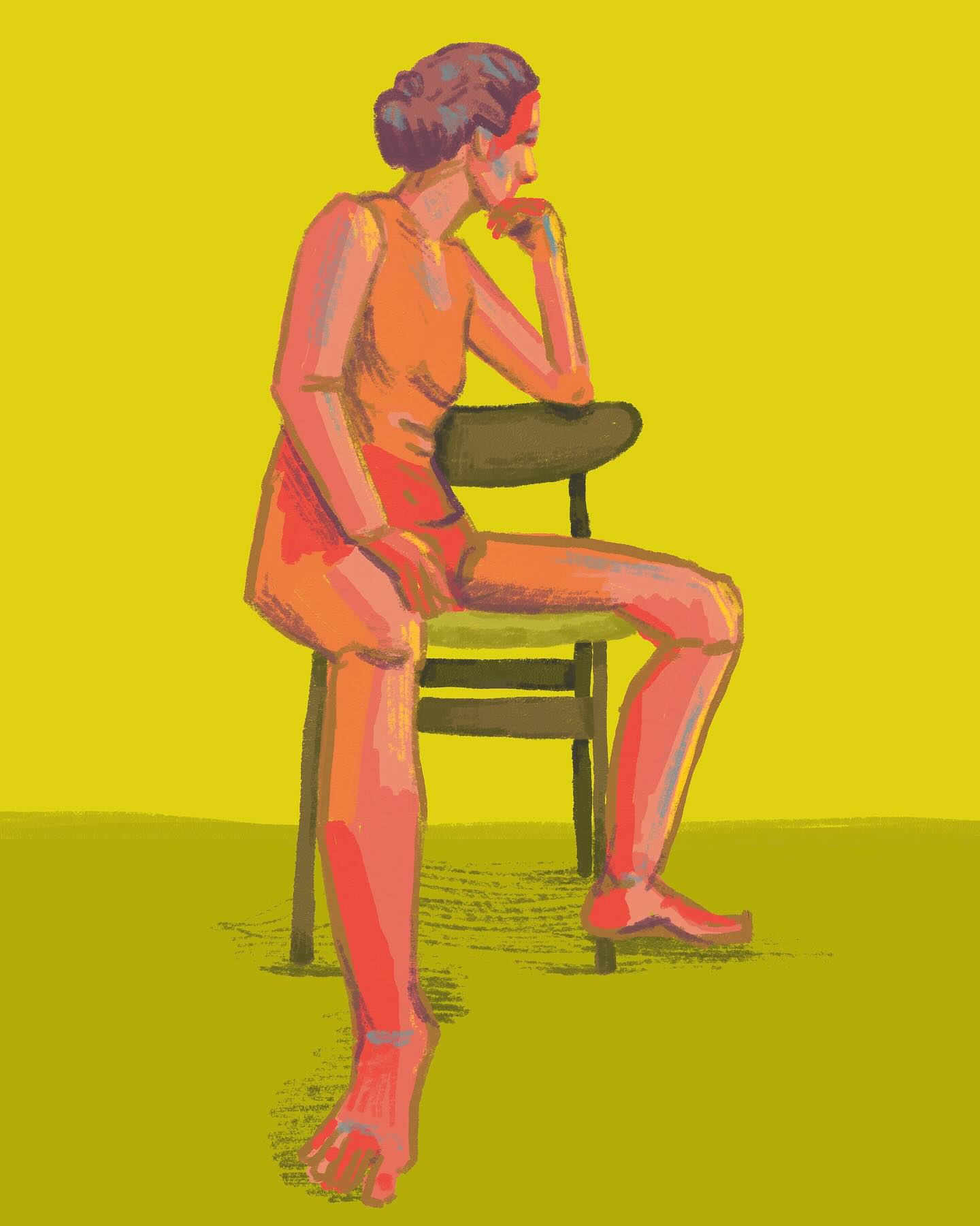 @badtober day 15: strange colours! 15 minute figure study with colours picked from a photo of mold
#badtober2025 #badtober #figurestudy #colours #illustration #procreate