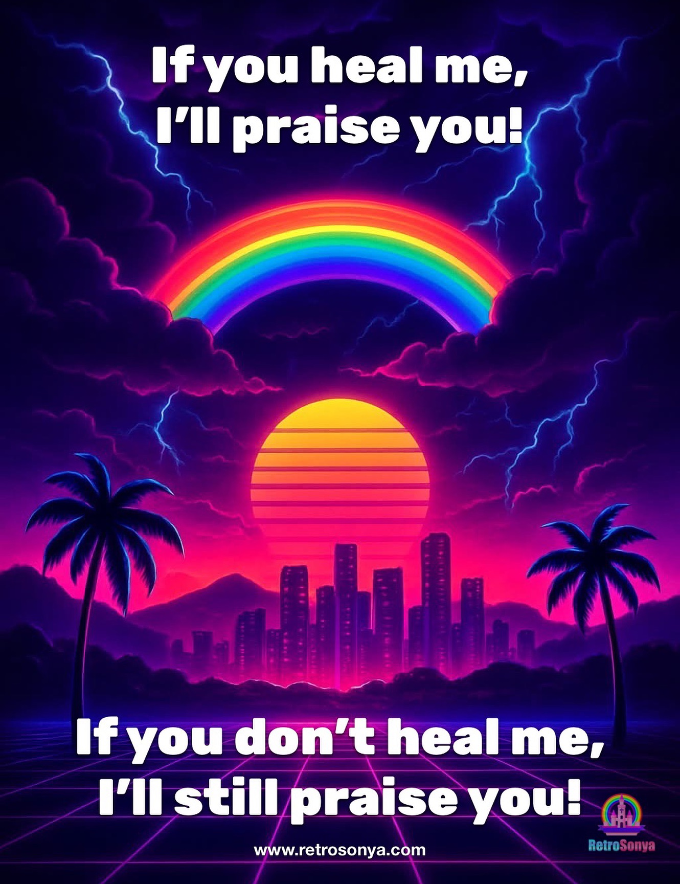 🌌 Praising Through the Neon Storm | #RetroSonyaMoments 🌌
Saturday night in Midland Texas 2001, the lights shimmered like a neon sunrise breaking through the clouds. Rick Heil @sonicrick from Sonicflood reached out, shook a few hands — mine included — and shared something that would stay with me for decades:
✨ “If You heal me, I will praise You. If You don’t… I will still praise You.” ✨
Those words hit me like a holy frequency through the synth and reverb — a truth that tuned my heart to worship no matter what. And guess who’s walking around disease-free today? 🙌💖
I learned that praising God through the storm is how we touch the hem of His garment. 🌈 When the rain falls and the thunder rolls, keep lifting your praise — because that’s how we invite heaven into our cold reality. ⚡
🎶 Praise isn’t just a song… It’s the sound of faith glowing in the dark.
#RetroSonya #Sonicflood #NeonFaith #PraisingThroughTheStorm #SynthwaveSpirit #TouchTheHem #FaithWave #JesusInTheGlow #HeavenInNeon
