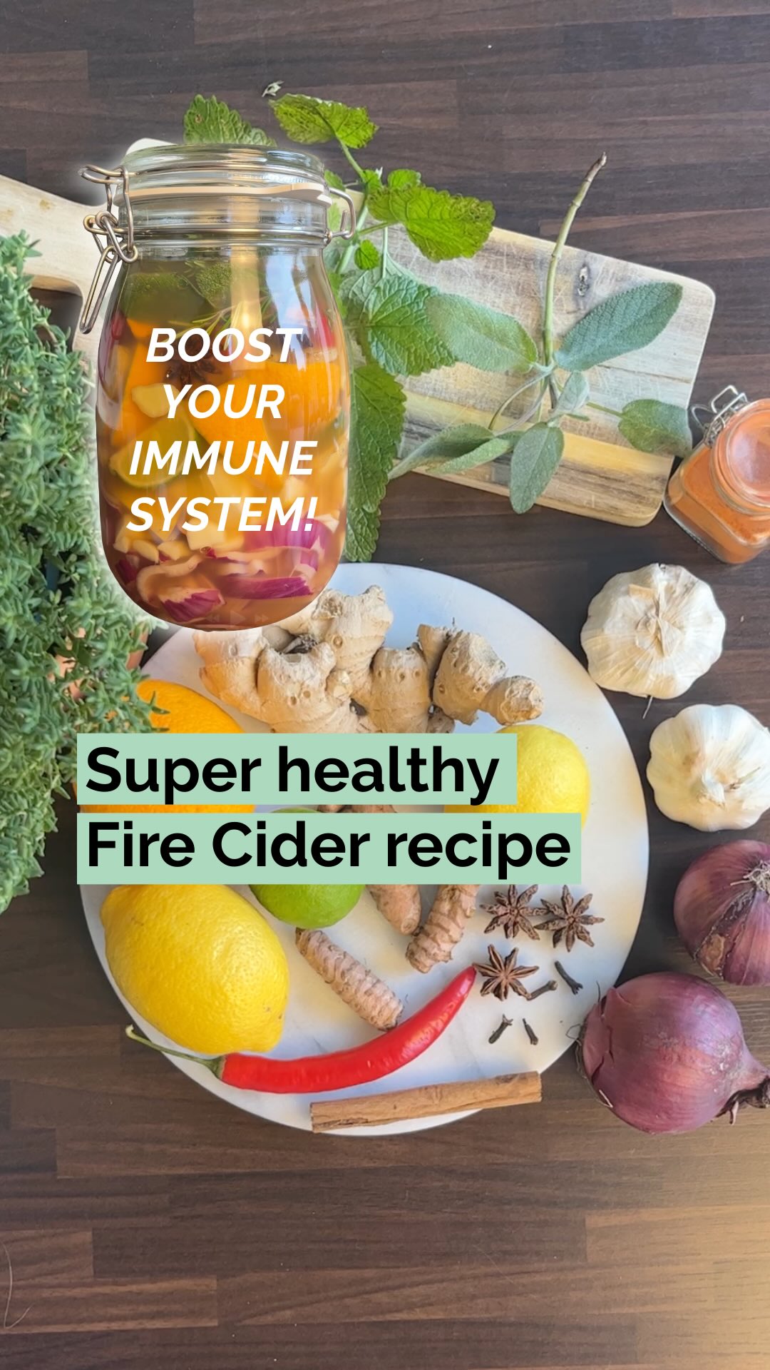 SO you don’t want to worry about the flu this season? I’ve got you: just make this Feisty Flu Fighter 💪
Fire Cider can be made in so many ways, but this recipe has been a real trooper for me. It’s a sweet, sour, and spicy mixture that combines the antimicrobial, anti-inflammatory, antioxidant, and anti-fungal properties of all the ingredients.
🔥Here’s the recipe:
* 1 tsp Cayenne Pepper
* 4 Cloves
* 3 Curcuma
* 9 Cloves of Garlic
* 1/2 cup of fresh Ginger
* 1 Lemon
* 1 Lime
* 2 Red Onions
* 1 Ceylon Cinnamon stick
* Handful of Lemon Balm, Thyme, Rosemary, and Sage
* 3 Star Anise
* Organic unrefined raw Apple Cider Vinegar
Peel & chop the onions and garlic
Wash & chip the lemons, orange, lime, ginger, Curcuma & chili pepper.
Fill your mason jar with layers of every ingredient. Finish with the herbs and spices and pour the ACV into the jar until everything is submerged.
Close the jar and store it in a dark, cool place for 4 weeks.
Shake every day!
After 4 weeks:
🫙Strain the liquid through a fine mesh strainer or cheesecloth. Squeeze as much as you can into a clean bottle.
🥄Take 1-2 tbs daily with water to boost your immune system. (Store in your fridge)
🍯Sweeten with raw honey.
That will keep the flu at bay!
What cold or flu remedies are you using yourself?
Let’s share recipes and beat those colds!
💬I love to meet you in the comments!
📌 Save or share if you think this can help a friend (super nice if you do) 🫶
💚 Follow@helloherbal.world for tips and DIYS for for natural health, non-toxic living and herbal remedies
#Firecider #NaturalHealing #HerbalRemedies #DIYHerbalRemedies #ColdRelief #NaturalColdRemedies #ImmuneSupport #SelfCare #PlantMedicine #HerbalHealing #StayHealthy #NaturalLifestyle #NaturalLifestyle #Fightthecoldnaturally #flu #fireciderrecipe #flufighter