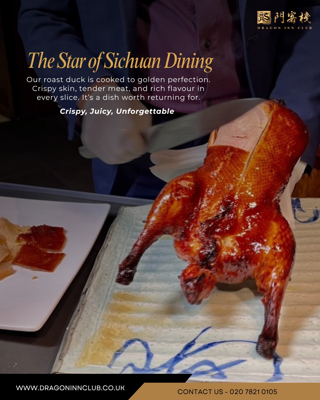 Classic, bold, and always satisfying — our roast duck is a must-try. Pair it with hotpot or enjoy it on its own. Either way, it’s unforgettable.
#Dragoninclub #Sichuan #Sichuanhotpot #dimsum #london #pimilco #londonvictoria #buckinghampalace #chelsea #theatres