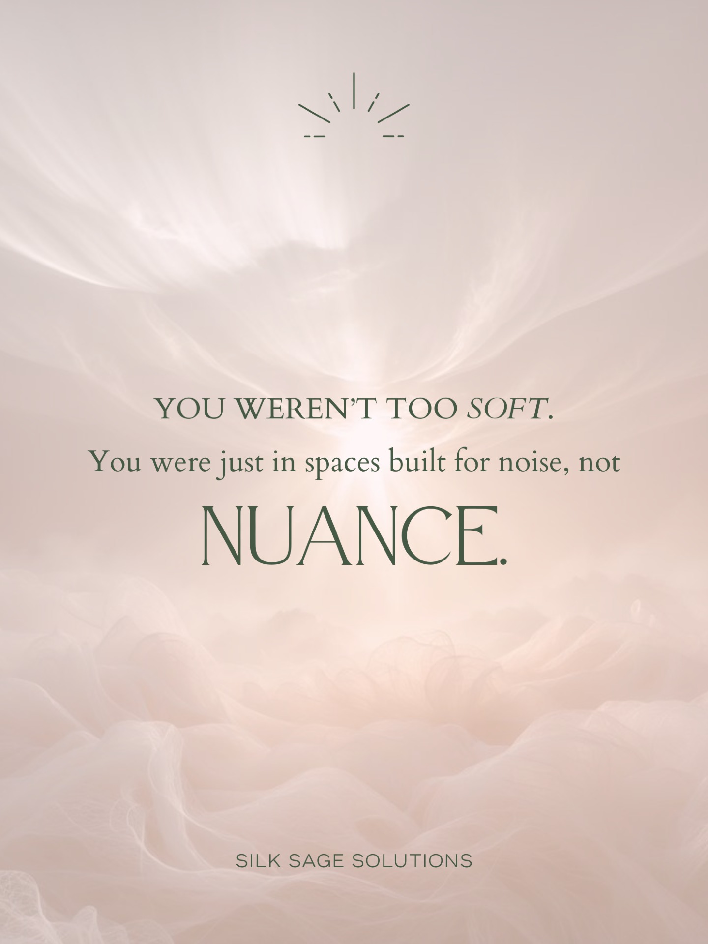 I used to wonder if I was too soft for this space.
Too gentle. Too calm. Too inward.
But I’ve realised softness was never the problem.
It was the spaces.
The noise.
The expectations.
The truth?
My calm is powerful.
My energy is intentional.
And my presence doesn’t need to shout to be remembered.
Now I build a brand that feels like me.
And the right people feel it - every time.
🕊️ If your brand is craving more clarity, more calm, more you — I offer 1:1 support that honours your energy and amplifies your truth.
DM me “MAGNETIC” or head to the link in bio to explore how we can work together.
#SoftPowerBranding #MagneticPresence #EnergeticLeadership #SoulfulVisibility #SpiritualCEO