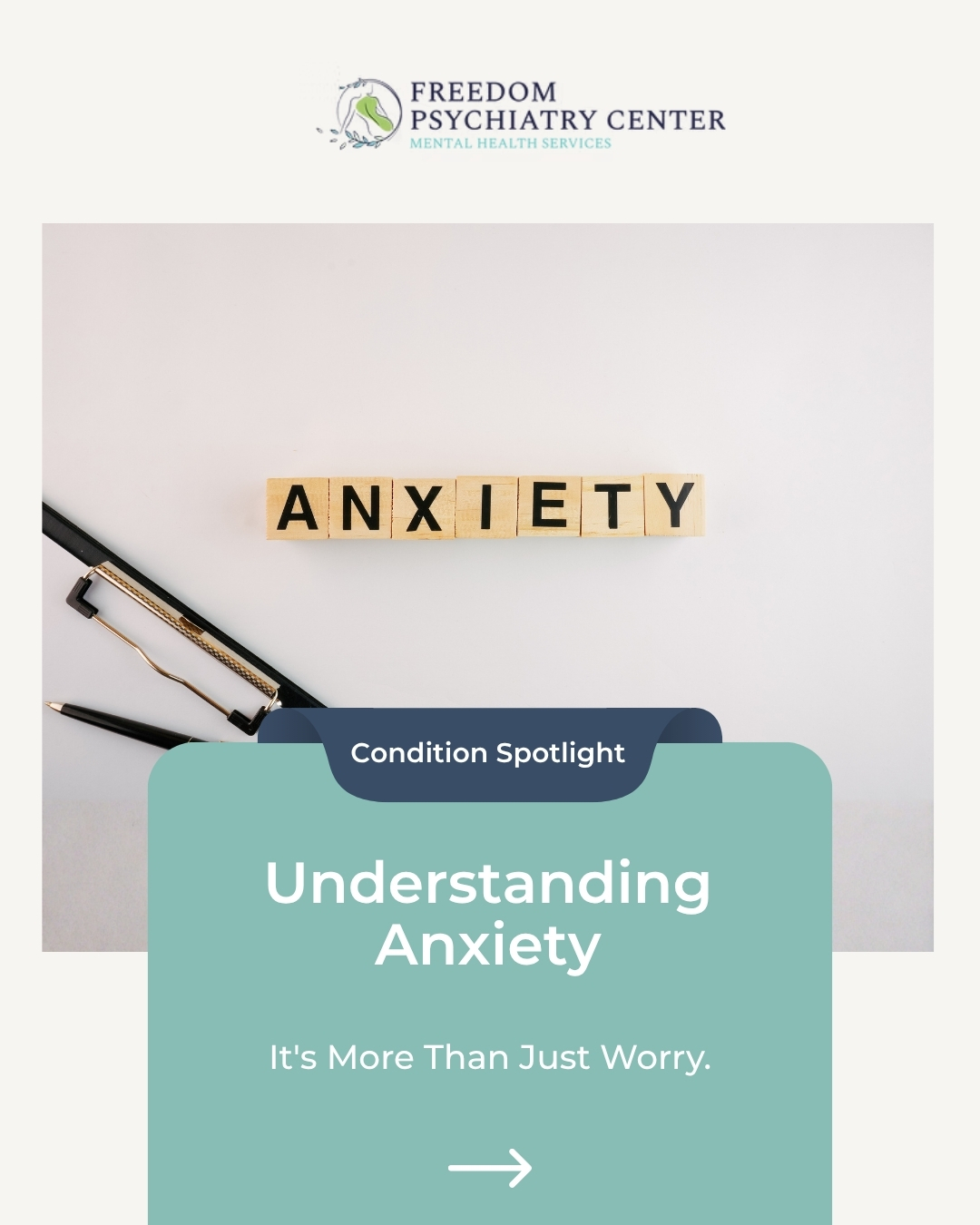 Everyone feels anxious from time to time, but when does it become a disorder? Anxiety can manifest in many ways, from physical symptoms like a racing heart to persistent intrusive thoughts. Understanding the signs is the first step toward managing them effectively and reclaiming your sense of calm.
#AnxietyAwareness #AnxietyDisorder #MentalHealthEducation #FreedomPsychiatry #ItsOkayToNotBeOkay #PhoenixAZ #MentalWellness #AnxietySupport