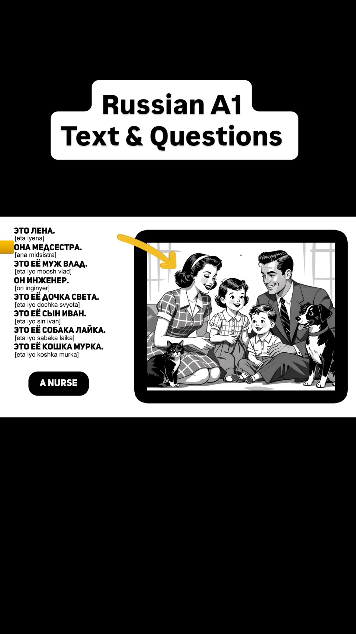 Simple Russian Text & Questions A1
#learnrussian #russianlanguage #russiangrammar #russianphrases #russiancrashcourse #russianwords #loverussian #Russian