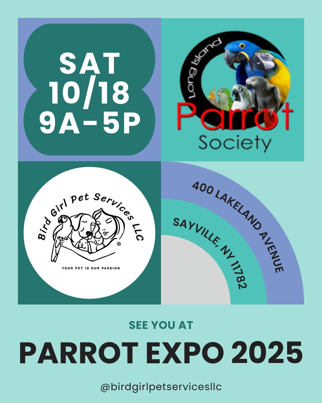 Today's the big day! It's Parrot Expo, aka the biggest bird event in all of Long Island. Come join in on the fun at VFW Post 433! Be sure to stop by my table near admissions and say hello to me!