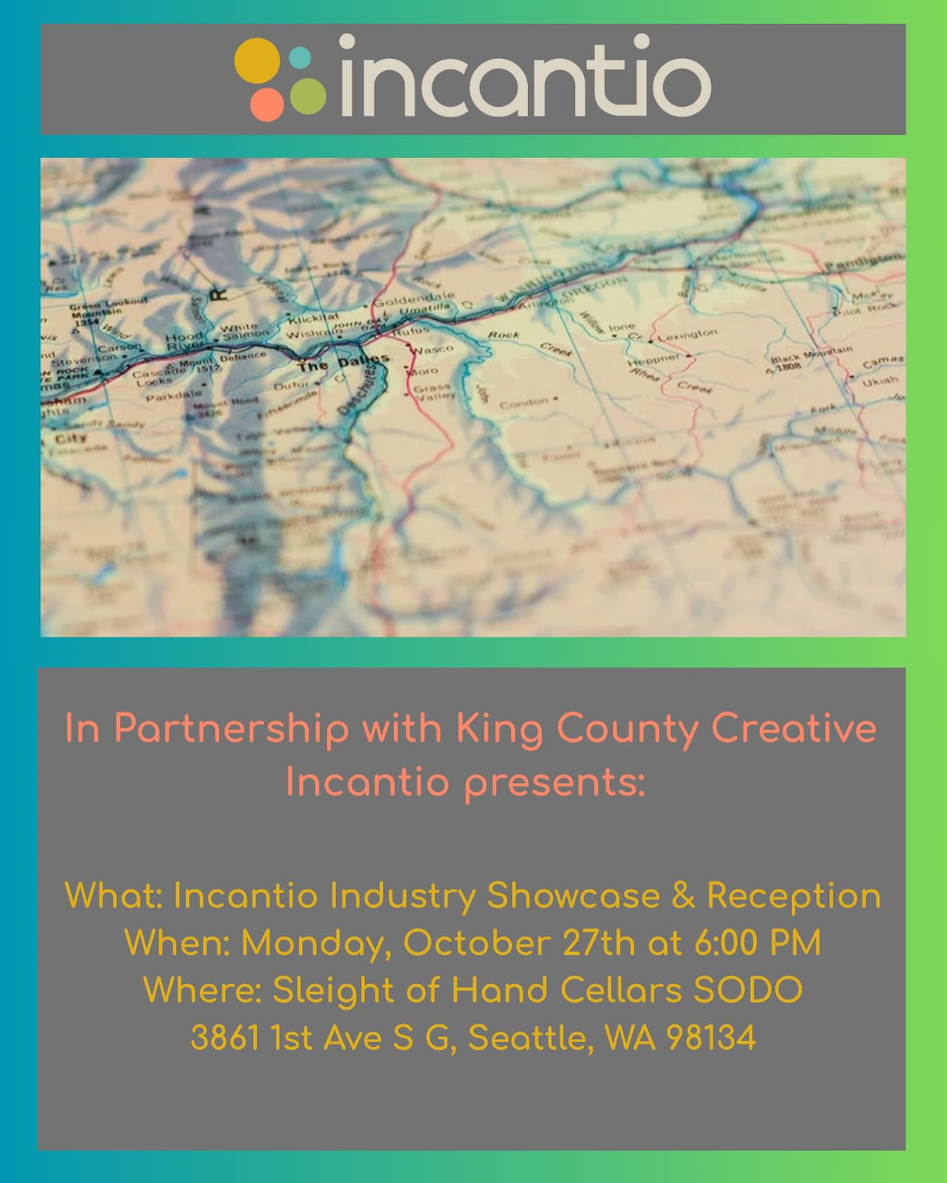 Hey there!
Join us, in partnership with @kingcountycreative for an evening of wine, connection with film and music for the creative community.
You’re invited to another fine Incantio get-together! This is your exclusive opportunity to hear highlights from our diverse roster of pre-cleared artists—including the unique sounds of the Pacific Northwest featured in our new Cascadia Calling playlist (link in bio) Come network with fellow film, TV, and advertising professionals and discover the perfect soundtrack for your next project.
Event Details:
What: Incantio Industry Showcase & Reception
When: Monday, October 27th at 6:00 PM
Where: Sleight of Hand Cellars SODO
3861 1st Ave S G, Seattle, WA 98134
RSVP to reserve your spot: pete@incantio.com
We look forward to seeing you there!
#SyncLicensing #MusicForFilm #SeattleEvents #PNWmusic #MediaProduction #Incantio