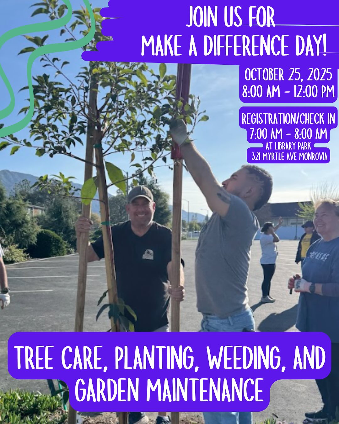🌱 Join us for Make A Difference Day, hosted by our friends at the Volunteer Center of San Gabriel Valley! 🌱
Join us on Saturday, October 25 from 8am–12pm at one of TWO Food ED sites - we’ll have projects at Wildrose Elementary and St Luke’s Episcopal Church.
🤝 Get your hands dirty with us and move mulch, pull weeds, plant vegetables and native plants, and more to maintain these community spaces!
To register, please connect with Volunteer Center to sign up - we can’t wait to see you!
🌐 vcsgv.org