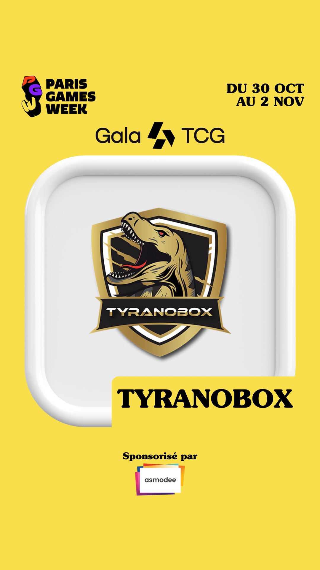 Spécialiste des accessoires haut de gamme pour cartes à collectionner, @tyranobox sera de nouveau parmi nous au Gala TCG lors de la @parisgamesweek !
Sur leur stand vous retrouverez des produits de qualité supérieure, tels que des binders, des protections acryliques, des sleeves et des top loaders.
Le binder en collaboration avec le Gala TCG sera également disponible en quantité limitée !
Rendez-vous du 30 octobre au 2 novembre à Paris Expo, Porte de Versailles !
🎟 Billetterie en ligne sur www.parisgamesweek.com
#GalaTCG #PGW #Tyranobox #PokemonTCG #TCGCollectors