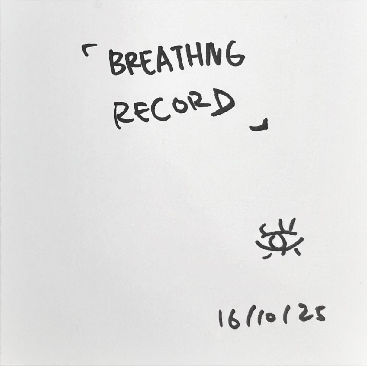 A Breathing Record
A visual way to understand my breathing pattern. When my chest feels tight, I take a big breath in and hold it for as long as I can until I can’t anymore. I notice it pushes the oxygen up to my head, and my body feels out of control and suddenly drops. It makes me realize that I haven’t really been breathing properly. So I made this drawing with my eyes closed to explore how deep and shallow breathing actually feel to me.
#breathing#breathingexercises#breathingart#interactiveart#spiritualityandart#spiritualityandhealth#breathingtherapy#breathingrecord#onenesssstudio#howtobreathe
