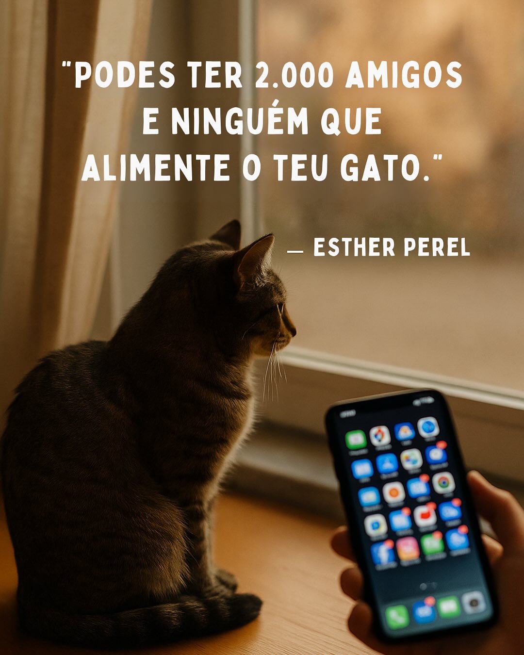 Paul Brunson disse no Oxford Transform Trauma:
“Quando seguramos espaço para alguém, esse é o maior acto de amor.”
É isso que desejamos fazer.
É isso que tentamos oferecer aqui também.
Se sentes que há algo aqui que te chama (mesmo sem saberes bem o quê), escreve-nos.
Gostávamos de te ouvir. 💛
“Podes ter 2.000 amigos e ninguém que alimente o teu gato.” — Esther Perel
Vivemos numa era de conexões instantâneas e presenças ausentes.
E, por isso, desde o início, aqui na EducaSão, fizemos uma escolha que muitos consideram “diferente”.
Esta semana chegámos a 15.500 corações que nos seguem. ( Gratas a tod@s! 🙏)
Para quase cinco anos de trabalho, talvez devêssemos ter mais.
Pelos padrões normais, demorámos demasiado porque não nos viram tanto, porque não “aparecemos”. (É o que nos dizem, e sabemos que assim funcionam as redes)
Mas a verdade é que o que sempre nos importou foi a mensagem, não a imagem.
E essa mensagem sempre foi a mesma.
Esperámos que viessem até nós, que a mensagem falasse por si.
Fizemos bem?
Não sabemos.
Mas é quem somos. E assim permanecemos.
Paul Brunson trouxe esta citação da Esther Perel ao Oxford Transform Traumas e lembrou-nos algo que já sentíamos em nós:
Vivemos numa era de conexão sem reciprocidade.
De estímulo sem nutrição.
O desafio dos nossos dias é reaprender a arte da ligação genuína.
Escutar com presença.
Cuidar com empatia.
Cultivar espaços onde possamos ser autênticos.
Porque, no fim de tudo, não são os números que nos nutrem.
São as relações.
E, às vezes, um simples sorriso ou uma palavra, pode ser toda a validação de que alguém precisa para continuar.
As nossas partilhas vivem da relação.
A nossa comunidade vive dos encontros.
Da videochamada ao Círculo Presencial.
Do conteúdo à escuta.
Da informação à transformação.
Neste carrossel partilhamos o que significa, para nós, escolher presença antes de aparência.
Desliza. Sente.
E se isto fizer sentido… partilha.
É para ti. Para nós.
Para as crianças que merecem adultos presentes, não perfeitos.
E isso começa aqui. 💛
P.S. Se quiseres receber um resumo pessoal das palestras, envia DM com a mensagem OXFORD. 💛