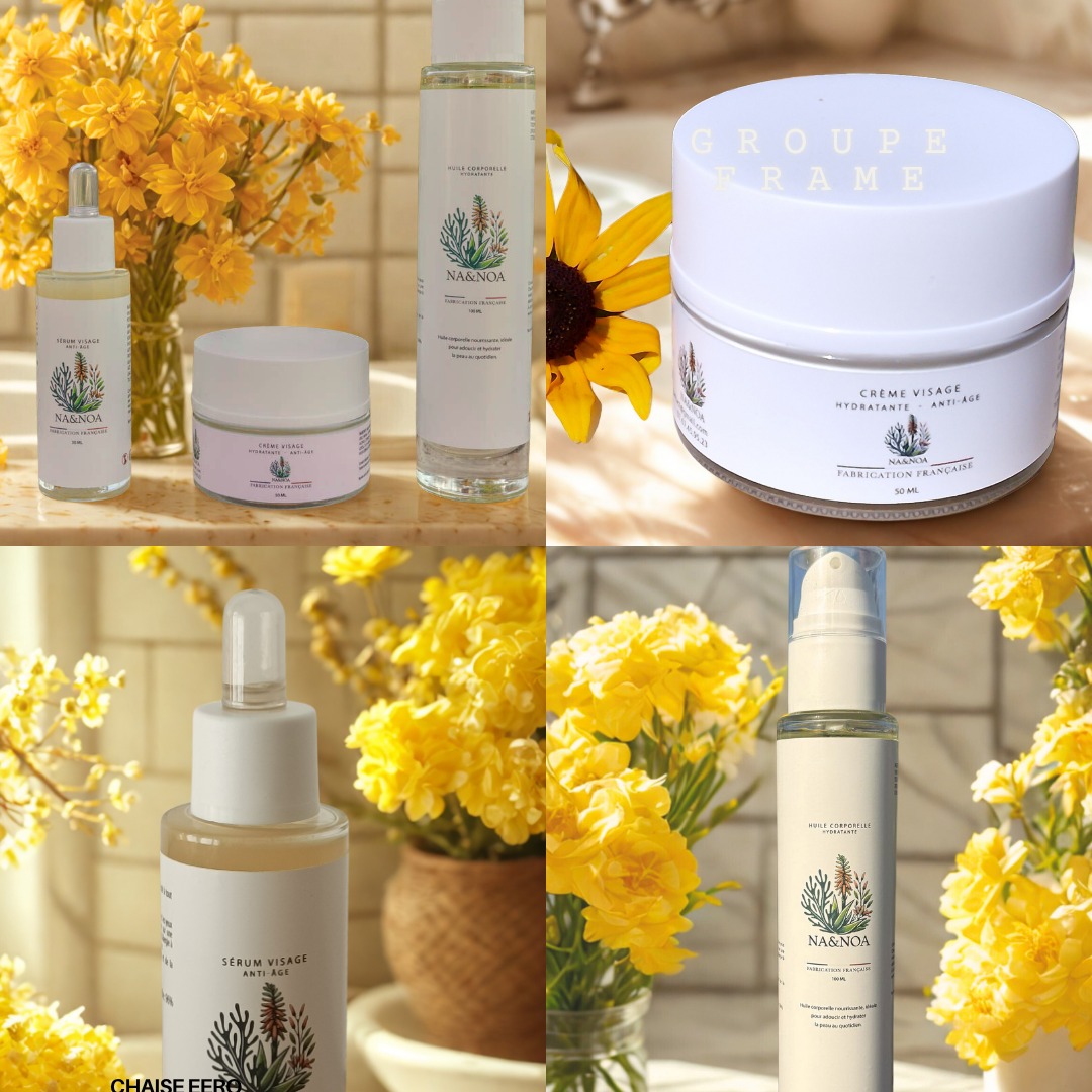 ✨ NA&NOA — La Beauté au Naturel
Plongez dans l’univers lumineux de NA&NOA, où chaque soin est une caresse de la nature. Nos cosmétiques sont conçus pour révéler votre éclat naturel, avec des formules douces, efficaces et respectueuses de votre peau 🌿.
🌻 Pourquoi choisir NA&NOA ?
Ingrédients d’origine naturelle, soigneusement sélectionnés
Packaging élégant inspiré de la botanique
Une routine sensorielle qui apaise, hydrate et illumine.
📸 Sérum Visage, Huile pour le Corps, Crème Hydratante anti-âge… Chaque produit est une invitation à ralentir, respirer, et prendre soin de soi. Entourés de fleurs solaires et baignés de lumière dorée, nos soins incarnent la fraîcheur, la pureté et le bien-être.
💛 NA&NOA, c’est plus qu’une marque — c’est un rituel, une philosophie, une promesse de beauté sincère.
👉https://www.naetnoa.com/
#cosmétiquenaturelFrançaispourfemmes
#cosmétiquenaturel
#cosmétiquesnaturels
#cosmétiquenaturelpourfemmes
#naetnoa
#produitscosmétiquesnaturels
#produitsdebeauténaturels
#marquecosmétiquefemmes
#produitbeauténaturel
#cosmétiquenaturelle