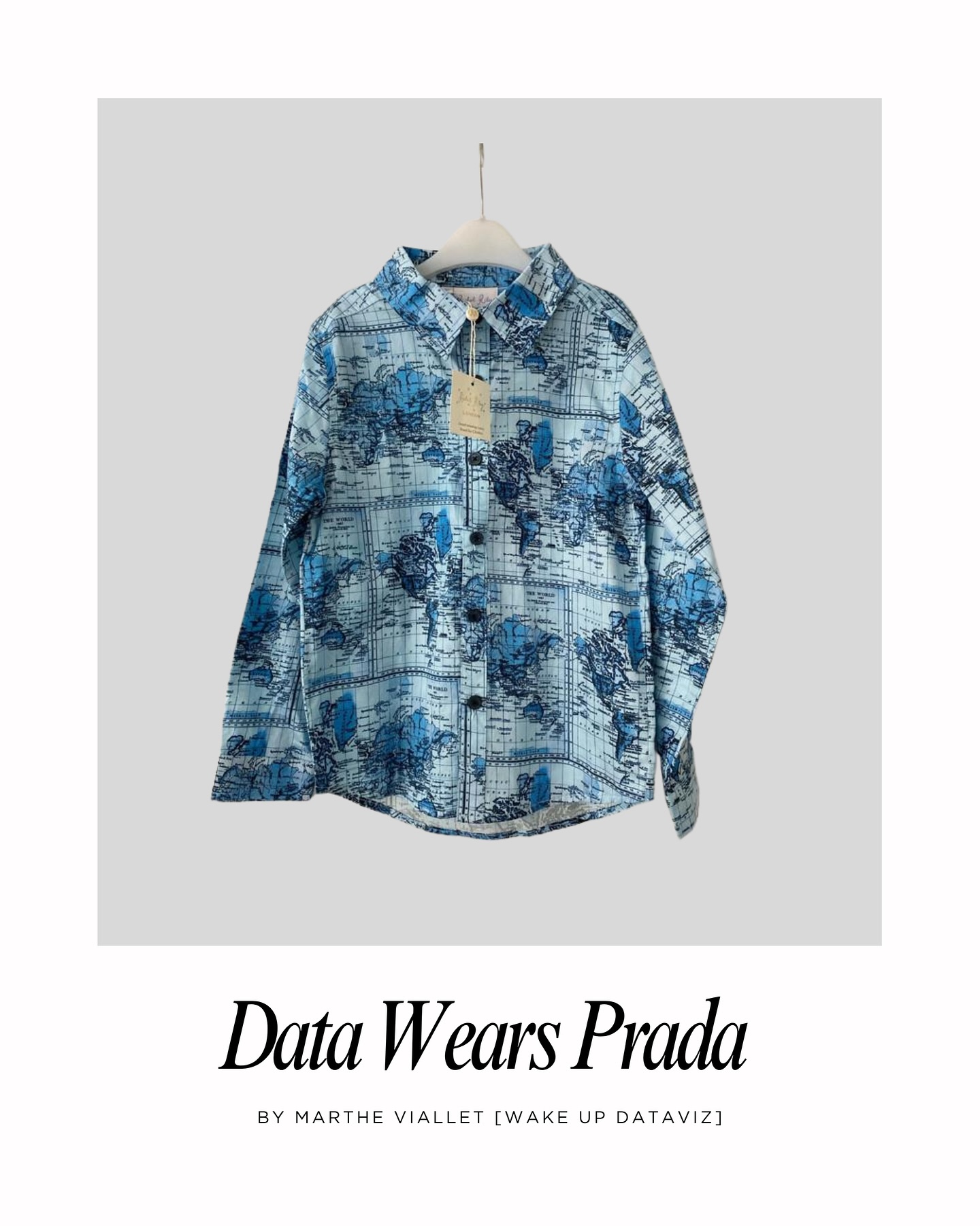 Wearing multiple worlds?
As if one wasn’t already collapsing.
⚠️🌍💙🌍💙🌍 ⚠️
Spotted on @vinted
where data meets second-hand fashion.
Data Wears Prada – Episode 5.
⸻
#DataWearsPrada #DataVisualization #Cartography #MapDesign #DataArt #FashionDesign #VisualCulture #DesignInspiration #PatternDesign #TravelPattern #DataInspiration #PatternLove #vintedaddict #vintedtreasures
⸻
This series comes from my daily obsessions: fashion and datavisualization. Clothes often become patterns, and patterns become dataviz.