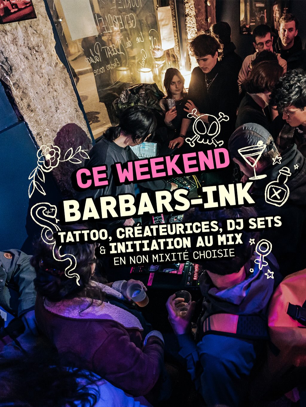 BARBARS-INK c’est quoi ? C’est une journée dédiée au tatouage dans les bars du @collectifculturebarbars !
👉 Pour l’occasion, on organise une journée spéciale avec des tatoueuses et des créatrices la journée, suivie de DJs sets et VJing le soir 🌙
On vous donne rendez vous dès 15h !