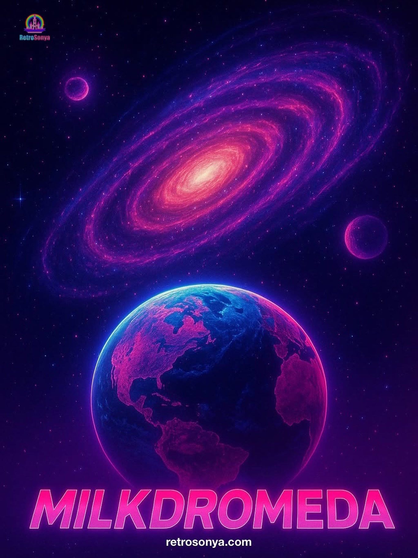🚀✨ GALACTIC UPDATE: THE MILKDROMEDA EXPANSION PACK ✨🚀
Imagine this — billions of years from now, the Milky Way and Andromeda galaxies finally collide in a neon-soaked swirl of cosmic glory. 🌌
As gravity does its dance, Earth could get a free orbit upgrade — drifting further from the Sun right before it goes full Red Giant Mode 🔥☀️. Talk about perfect timing! Instead of being scorched, we might cruise into a cooler zone of space... maybe even pick up some bonus worlds to explore. 🌎💫
Picture it:
Earth gliding through the Milkdromeda Galaxy, basking in glowing nebulae, starlit horizons, and unknown constellations. The sky itself becomes a living synthwave album cover — cosmic pinks, deep purples, and shimmering blues. 🎶
God’s design on display — new heavens, new worlds, and maybe… new stories waiting to unfold. 🌠
#Synthwave #Milkdromeda #CosmicDesign #RetroFuturism #NeonHeavens #FaithAndFrequencies #RetroSonya