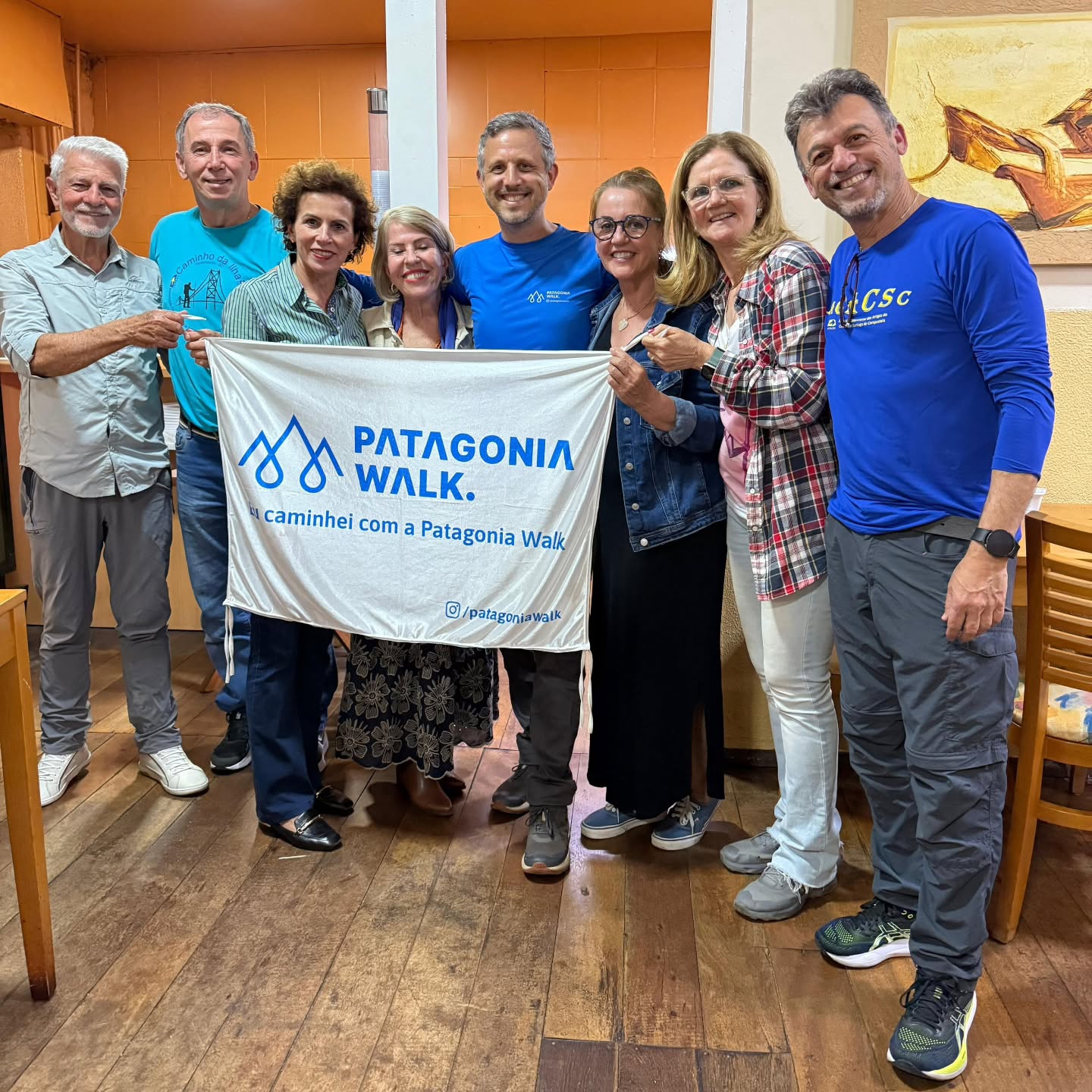 Jantar de recepção e acolhimento dos participantes na XXIII edição do Caminho da Ilha, com a presença do Mathias da @patagoniawalk , parceiro da ACACSC.