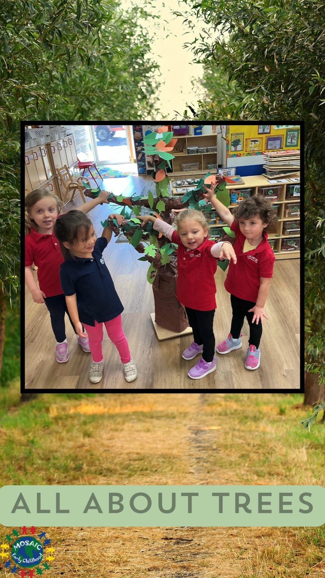 🌳✨ Wrapping up our Creative Curriculum study on Trees! ✨🌳
Our preschoolers explored how trees grow, what they need to live, and why they’re so important to our world. From bark rubbings to leaf art and nature walks, they learned through hands-on discovery and curiosity. We’re so proud of our little scientists and nature lovers! 🍂💚
.
.
.
.
.
#creativecurriculum #preschoollearning #treestudy #NatureExploration #HandsOnLearning #mosaicearlychildhood