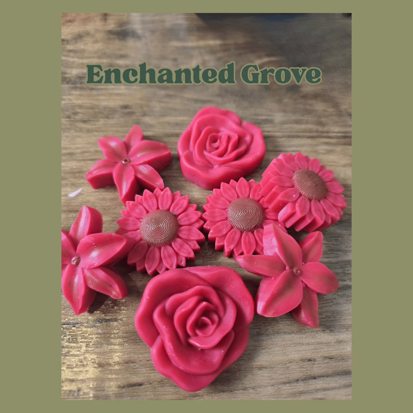 This scent reminds me of walking through an enchanted garden with all the different scents. The perfect name for this wax melt is Enchanted Grove. Bringing together Jasmine, cashmeran wood with a slightly musky scent and woody note to add depth of mystery.