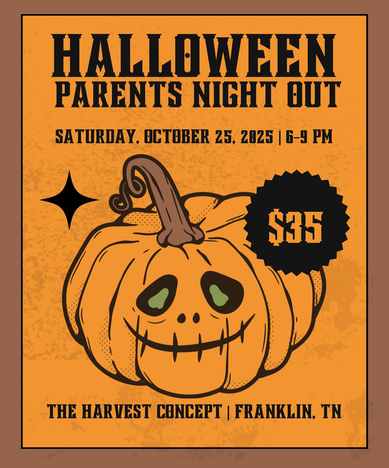 It’s that time of year! This Saturday come in for Harvest’s annual Halloween Party Parents Night Out! We will have a blast playing games, watching kid friendly Halloween movies, eating pizza, and having an awesome costume contest! Big prizes on the line including gift cards and Pokémon. #franklintn #parents #momsoffranklin #halloween #costumecontest https://us.wellnessliving.com/rs/book-process.html?id_book_process=2&id_class_tab=2&k_class_tab=43365&dt_date=2025-10-25+23%3A00%3A00&k_class_period=16287611&k_business=314445&id_mode=1