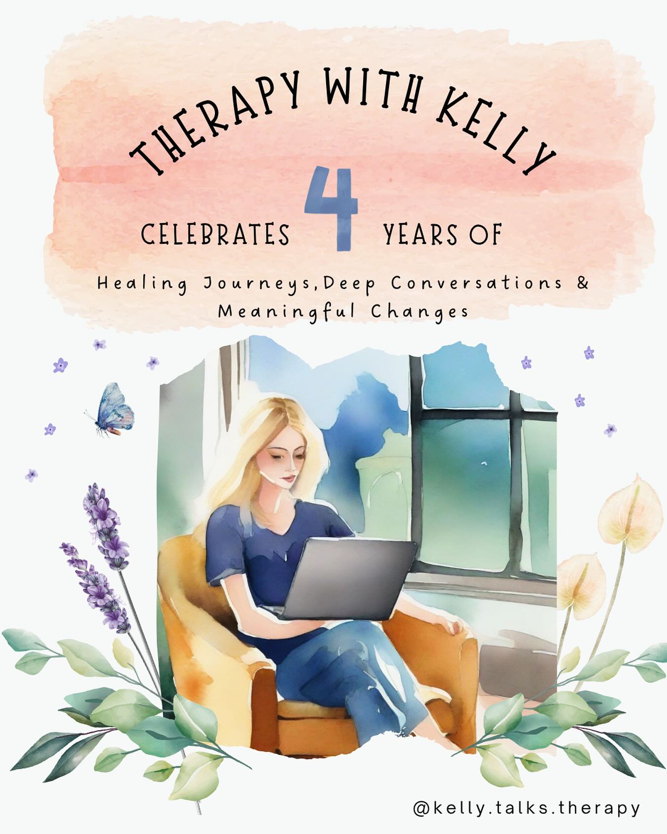 Over the weekend I celebrated four years of my clinic Therapy with Kelly being open. I am so grateful to do the work I love and support clients in their healing and self discovery journey. Being of service to others brings me immense satisfaction and meaning. Thank you to everyone who has shown support, been a listening ear and sounding board over the years. Most of all thank you to my amazing clients who shape me and continue to humble me along the way. Here’s to many more years ahead of kindness, compassion and courage! ✨🌿☕️