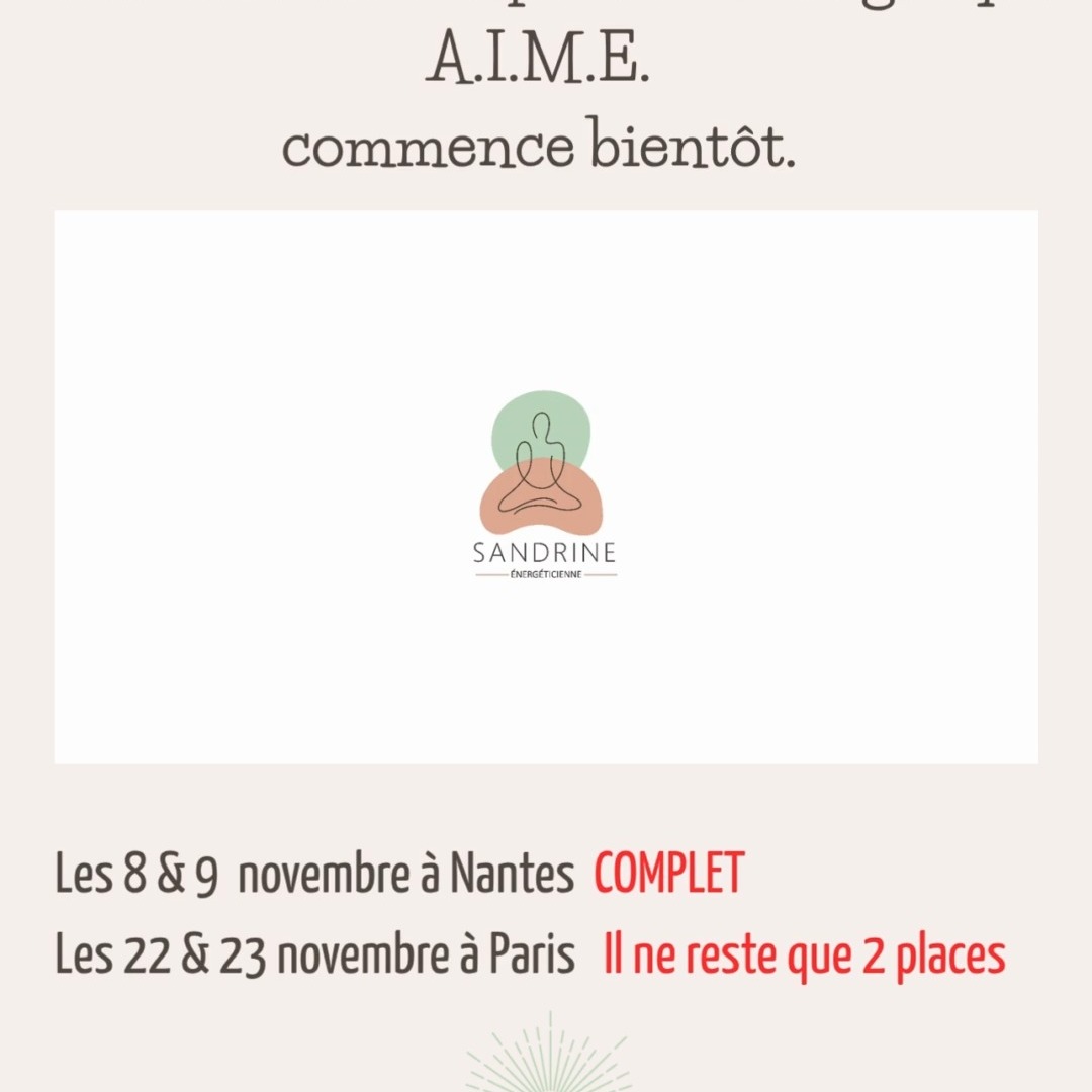 La formation AIME est une méthode ultra complète. Je l'enseigne depuis 10 ans et j'ai formé plus d'une centaines de personnes afin qu'elles deviennent autonomes. Que vous vouliez juste avancer sur votre chemin personnel ou devenir accompagnant.e, cette formation vous permet de découvrir, comprendre tout le fonctionnement du système énergétique, le chemin de l'âme, le rôle des archétypes. Je vous enseigne tous les outils qui permettent de comprendre comment trouver d'où viennent les blocages qui empêchent d'avancer sereinement sur notre chemin, et de réaligner et réharmoniser l'énergie pour que ces blocages disparaissent.
En 8 modules de 2 jours, libérez votre potentiel intuitif et ouvrez votre compréhension à d'autre niveaux de conscience.
Il ne reste que 2 places à Paris, avez -vous envie de participer à cette aventure?
#formationenergetique #chakra #archetypes #ame #energie #connaissancedesoi