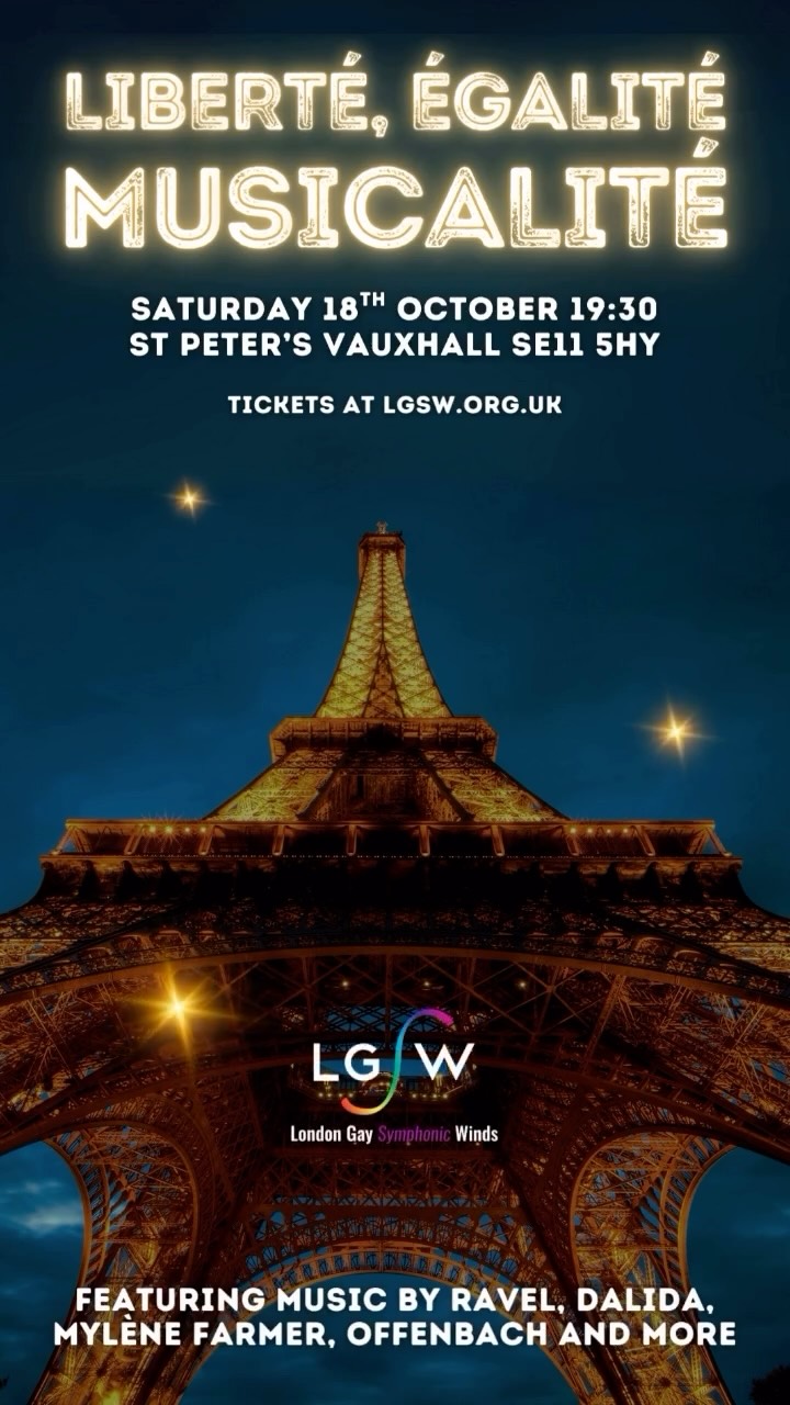 Come see our John conducting our French-inspired fall set this weekend. Link in bio to purchase a ticket! #lgsw #londongaysymphonicwinds #london #londonlgbtpride