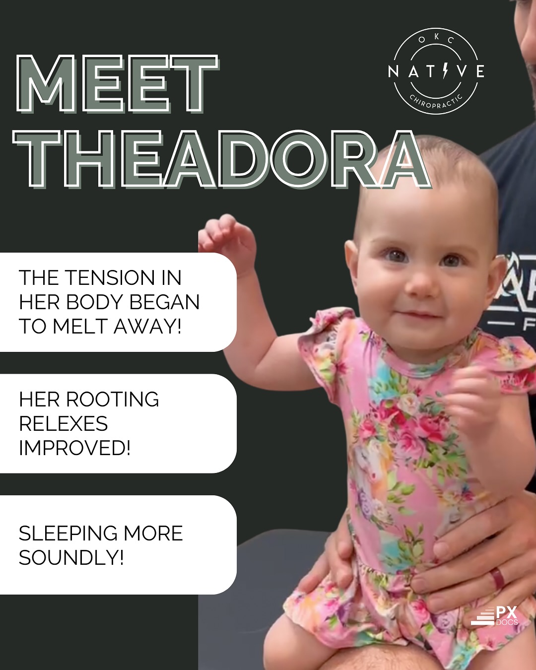Theadora is thriving! What started as care for her head/palate shape turned into so many benefits her parents weren’t expecting! All the credit goes to Mom and Dad for taking action to set her up for a healthy and happy future. Hear the journey through their eyes! 🤩
“Theadora had jammed sutures from her very quick birth which was indicated by a higher left palate during her first wellness check. It affected her latch which made it harder for her to get adequate nutrition. I really wanted to have a successful nursing journey with her and wanted to do everything we could to help us get there. It was also very painful to nurse.
It was very frustrating because I thought I was doing something wrong and I felt helpless. I was so worried that I wasn’t getting her what she needed. Honestly, I did a lot of googling which was a nightmare.”
But, their late-night Google searches paid off big time when they found Neurologically-Focused Pediatric Chiropractic. 🙏
She said, “When I was shown Theadora’s neurological scans, at first I was worried because it looked serious! But then I felt good about what we were doing because I trusted that we were doing something about it.
Some parts were immediate, like the tension she was holding started to almost melt right before our eyes. We were able to see almost instantly that her rooting reflex had improved. Then there were things that we didn’t even know would be improved like she was sleeping more soundly and she went from projectile spitting up to not at all.
And now Theadora is thriving. She is just about to turn 10 months old and will be walking any day now. She is the happiest baby and she is developing at a rapid speed. I truly believe that her weekly adjustments are part of the reasons why she is developing the way she is. She beats colds and the limited fevers she has had like a beast too.” ❤️
Go Theadora! 😃
#pxdocs / pediatric chiropractic / baby sleep / chiropractic for kids / colic / tantrums / ADD / ADHD / constipation / ODD / OCD / SPD / ASD #okc #oklahomacity #nervoussystem #nervoussystemregulation #pediatricchiropractic #yukonok #okcmoms #edmondok