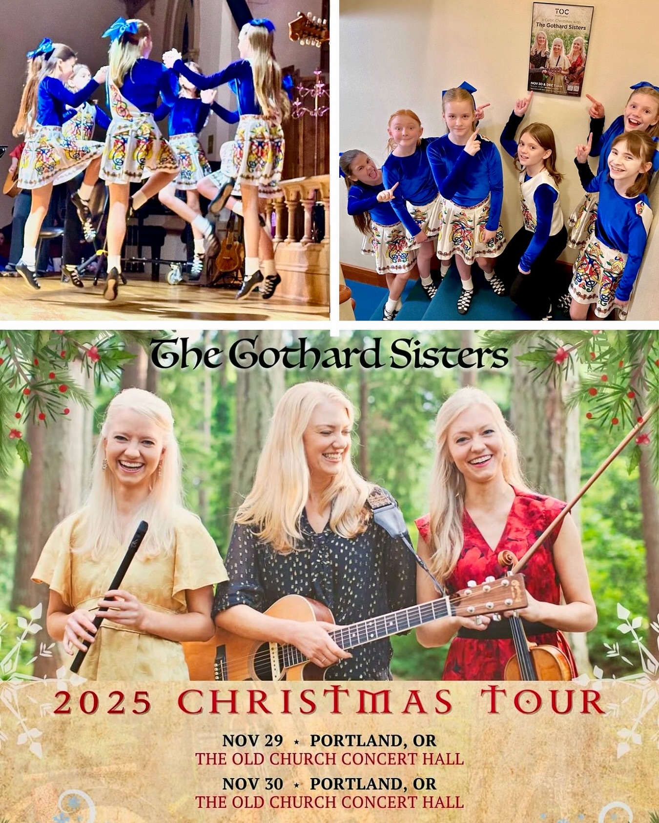 The @gothardsisters are coming back to Portland at the @theoldchurchconcerthall November 29 & 30! 🎶 This is a wonderful, family-friendly concert full of fantastic live music, singing, and dancing 🎻 You can also see OIDA’s Performance Team joining them for some dancing ☘️
The Gothard Sisters just released their brand new album “Moment in Time” - check it out now! ⭐️
#livemusic #gothardsisters #pdx #oldchurchconcerthall #oregonirishdance #portlandor #irishdance #irishmusic