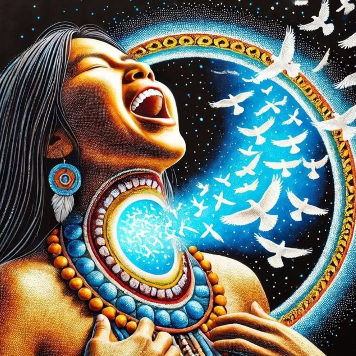 İfade merkezi, boğaz çakra (5.çakra)
Böyle bir resim düştü dün önüme , gördügüm anda tutuldum çünkü tam olarak müthiş bir anı resmetmiş bu sanatçı diye düşündüm.
Bu an, nefes seanslarında ifade merkezine çalışırken bir çeşit tonlama, ögürleşme tekniği uyguluyoruz ve bu esnada benim gördüğüm görüntü tam da bu oluyor.
Bu merkez özellikle de kadınlarda o kadar sıkıntılı ki...
Tüm söyleyemedikleriniz, içinizden gelen ama yargılanma korkusuyla yapamadıklarınız, yutkunup susmak zorunda kaldığınız tüm anlar. Hakikatinizi bastırmalarınız... Hepsi bu merkezde birikiyor. İyice kökleştiginde hastalıklara sebebiyet veriyor. Kronik boğaz ağrıları, tiroid hastalığı, ses kısılmaları gibi...
Nefes seanslarında bu alanda enerjiyi açmak çok özgürleştirici oluyor. Şuna çok şahit oldum, danışan ilk seansında sesini çıkarmaktan korkar ama bazen ilk seansın sonunda, bazen birkaç seans sonra oradan öyle bir çığlık çıkar ki, o resmen bir boşalma gibidir, ardından gözyaşları gelir, hafiflemenin gözyaşları...
Bu alanda sıkışıklık hissedenler varsa size de bir örnek olsun canlar. Bununla yaşamayın. Özgürleşin. Nefes seansları size destek olur 👍 belki de sadece bu posta bakmak bile şifa olur.
Güzel bir olumlama vereyim size
"Kendimi olduğum gibi ifade etme özgürlüğüne sahibim, olduğum gibi olmak güvenli, söyleyeceklerimi güvenle ve rahatlıkla ifade edebilirim"
"Kendimi susturmayı, bastırmayı bırakıyorum. Özgün ve otantik ifademe izin veriyorum"
"Ben Özümün muhteşem ifadesiyim"
"Yaradanın güzel konuşma, etkili konuşma, özgün konuşma ve ifade etme tanımını biliyorum "
Şifa olsun 💜
#boğazçakrası #şifaenerjisi #olumlamacümleleri #etkilikonuşma