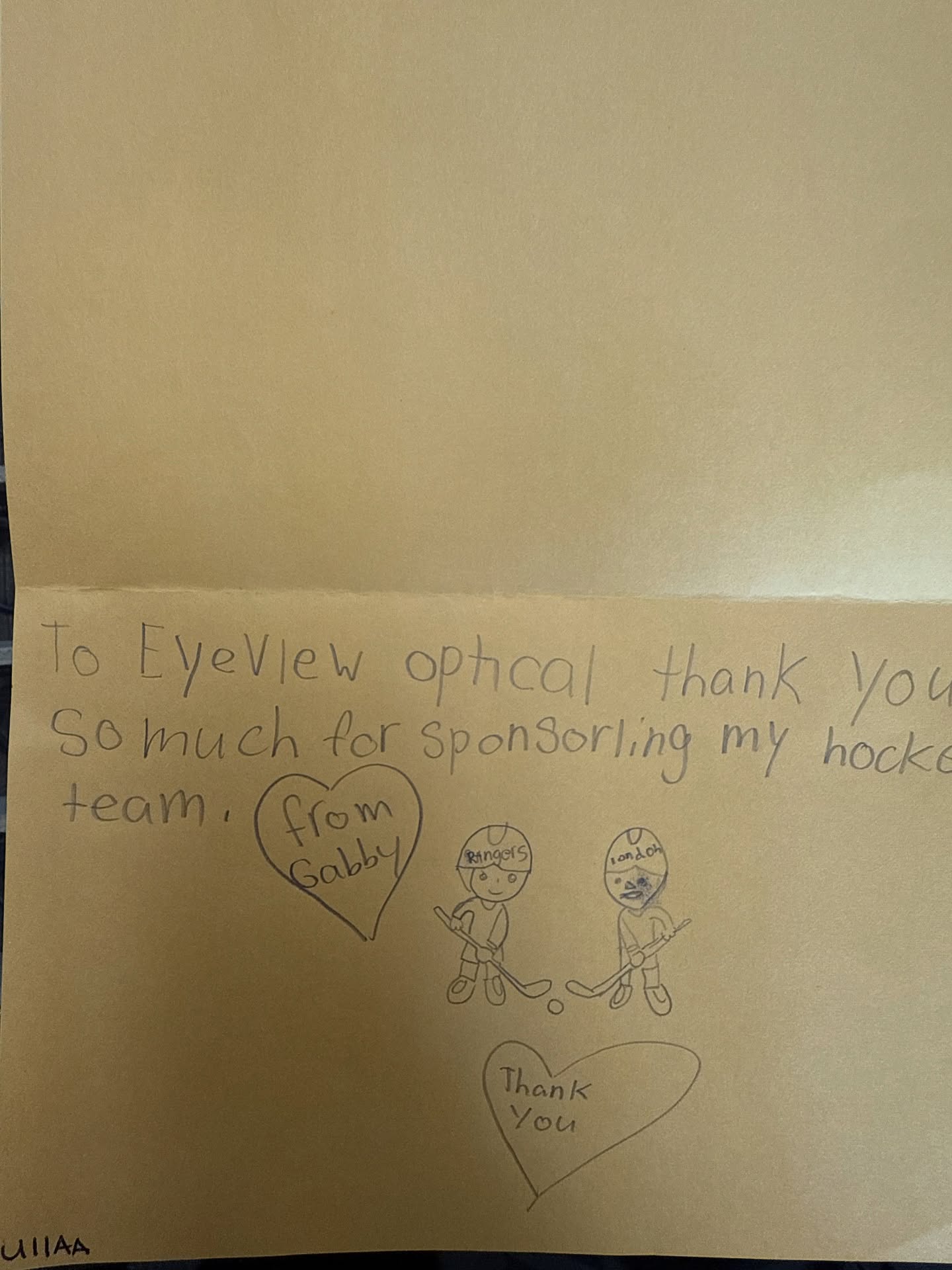 How cute are these cards from Gabby & Samantha? 🏒❤️Proud to have sponsored your hockey team — go get those wins! @chrissy_var