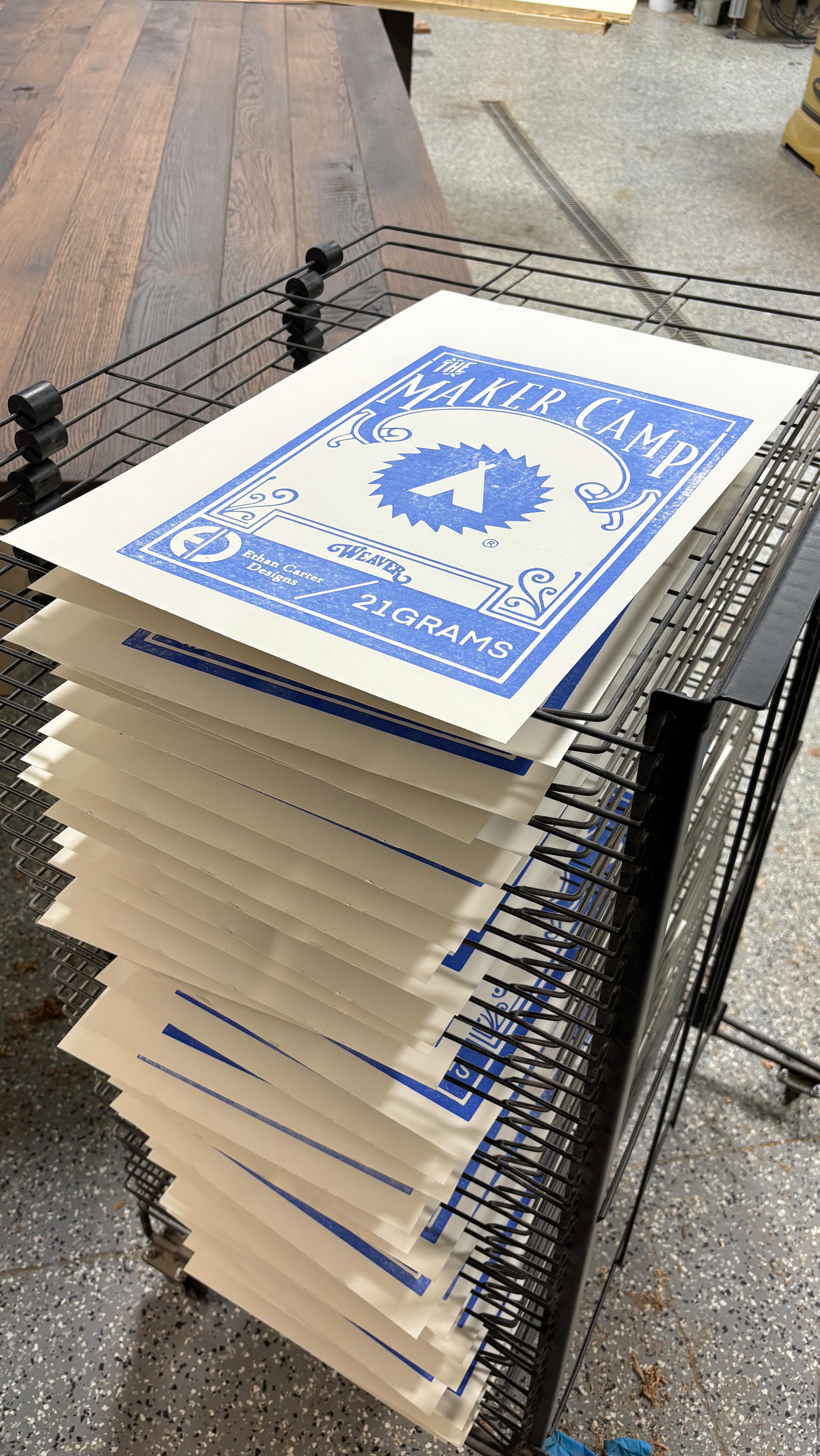 Collab with Ethan for Maker Camp. Ethan and Dennis were set up in the Weaver tent doing playing card cases. This print borrows from a particular design.
#makercamp #weaverleather #letterpress #flexcut_tools #speedballart #imake