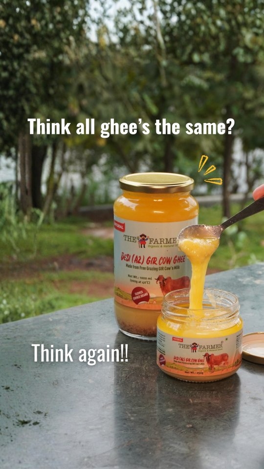 Shuddh desi Ghee✨️
The golden goodness from our farm to your kitchen - A2 Cow Ghee made with the Bilona method for unmatched purity, aroma, and health. Small-batch, hand-churned, and 100% natural💫
