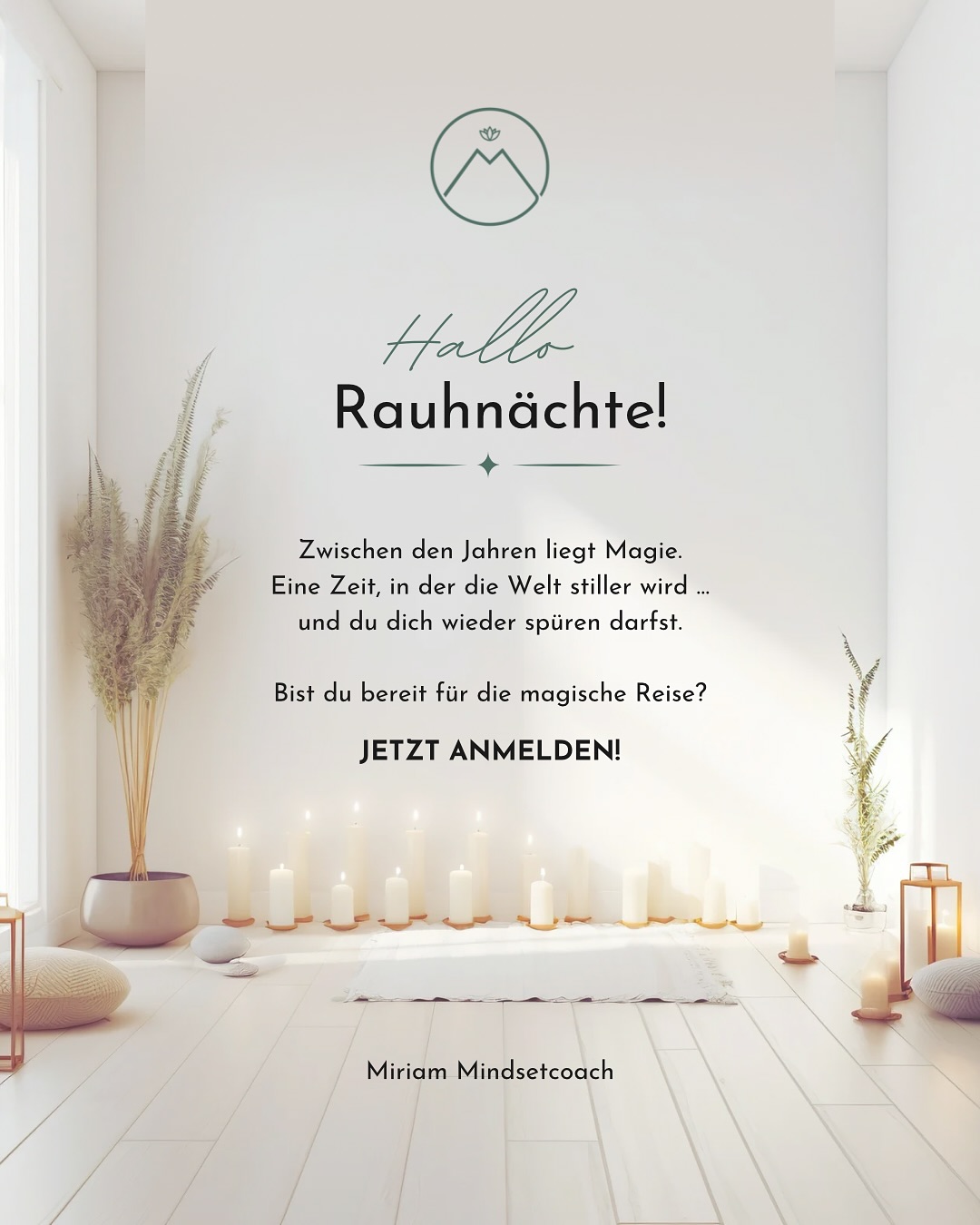 ✨🌙 Die Rauhnächte – deine Reise zu dir selbst 🌙✨
Zwischen den Jahren liegt eine ganz besondere Zeit.
Eine Zeit des Loslassens, Innehaltens und der Neuausrichtung.
Dieses Jahr begleite ich dich mit meiner UNBOUND Rauhnachtsbegleitung – für tiefe Reflexion, Magie und Klarheit. 🌟
Was dich erwartet:
🌿 Ein liebevoll zusammengestelltes Set an ätherischen Ölen
🔮 Channelings & Botschaften für deine Ausrichtung
📝 Impulse & Reflexionsfragen für jede Rauhnacht
🧘♀️ Geführte Meditationen für Stille und Verbindung
📹 Videos direkt per WhatsApp – flexibel & alltagstauglich
💬 Persönlicher WhatsApp-Support während der gesamten Zeit
Lass uns gemeinsam Altes würdevoll verabschieden und das Neue voller Vertrauen einladen.
Ich freue mich auf eine magische Reise mit dir! ✨
📲 Schreib mir jetzt, wenn du dabei sein möchtest.
Die Plätze sind limitiert!
#unbound #Rauhnächte #unboundhealth #achtsamkeit #bewusstleben #mindsetcoach #unboundcoaching #achtsamleben #spiritualjourney #mindbodyspirit #rituale #ätherischeöle #meditation #reflexion #innergrowth #neuanfang #yogacoach #doterraoils #ganzheitlich #selbstbestimmt #kraftvoll