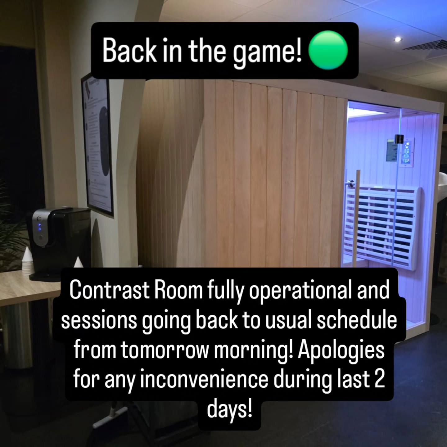 We're back! 🔥🧖♀️
A huge thank you for your patience while we temporarily closed our infrared sauna due to an unexpected emergency. We're incredibly grateful to @jenxplant and the legendary Phillip Leech, who rushed in, saved the day, and built us a solid, insulated replacement wall in place of the broken glass — all in just 2 days. 🙌
Sessions will be back to normal from Friday the 17th, and we can’t wait to welcome you back into the heat.
Thank you again for bearing with us — we threw everything we had at this little sauna crisis.
#CardiffWellnessLounge #InfraredSauna #SaunaRecovery #WellnessCommunity #Grateful