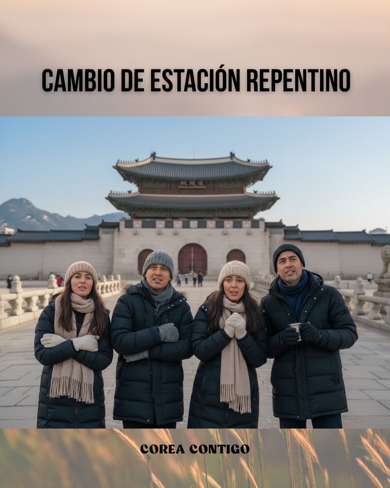 🥶❄️ ¡El invierno llegó sin avisar!
En Corea el clima cambió de repente, y esta semana las temperaturas bajaron mucho más de lo normal.
🌡️ Comparativa en Seúl:
• Promedio habitual de octubre: 19 °C / 9 °C
• Esta semana: máximas alrededor de 15 °C y mínimas que podrían caer hasta 2 ~ 3 °C 😨
Eso significa que estamos 5 ~ 7 °C por debajo de lo normal, y el aire se siente realmente invernal.
En las zonas montañosas incluso podría nevar por primera vez este otoño. 🌨️🏔️
🧣 Consejos:
Abrígate bien antes de salir, lleva bufanda y chaqueta gruesa, y disfruta del hermoso cambio de estación… ¡pero sin que el frío te sorprenda! 🍁☃️
#corea #coreadelsur #coreacontigo #coreacontigotour #estacióndecorea #climaencorea #otoñoinvierno #cambiodeclima #fríoencorea #viajeacorea #turismoencorea #tuguíaencorea #tourenespañol #tourenespañolcorea #guíaenespañol #abrigate